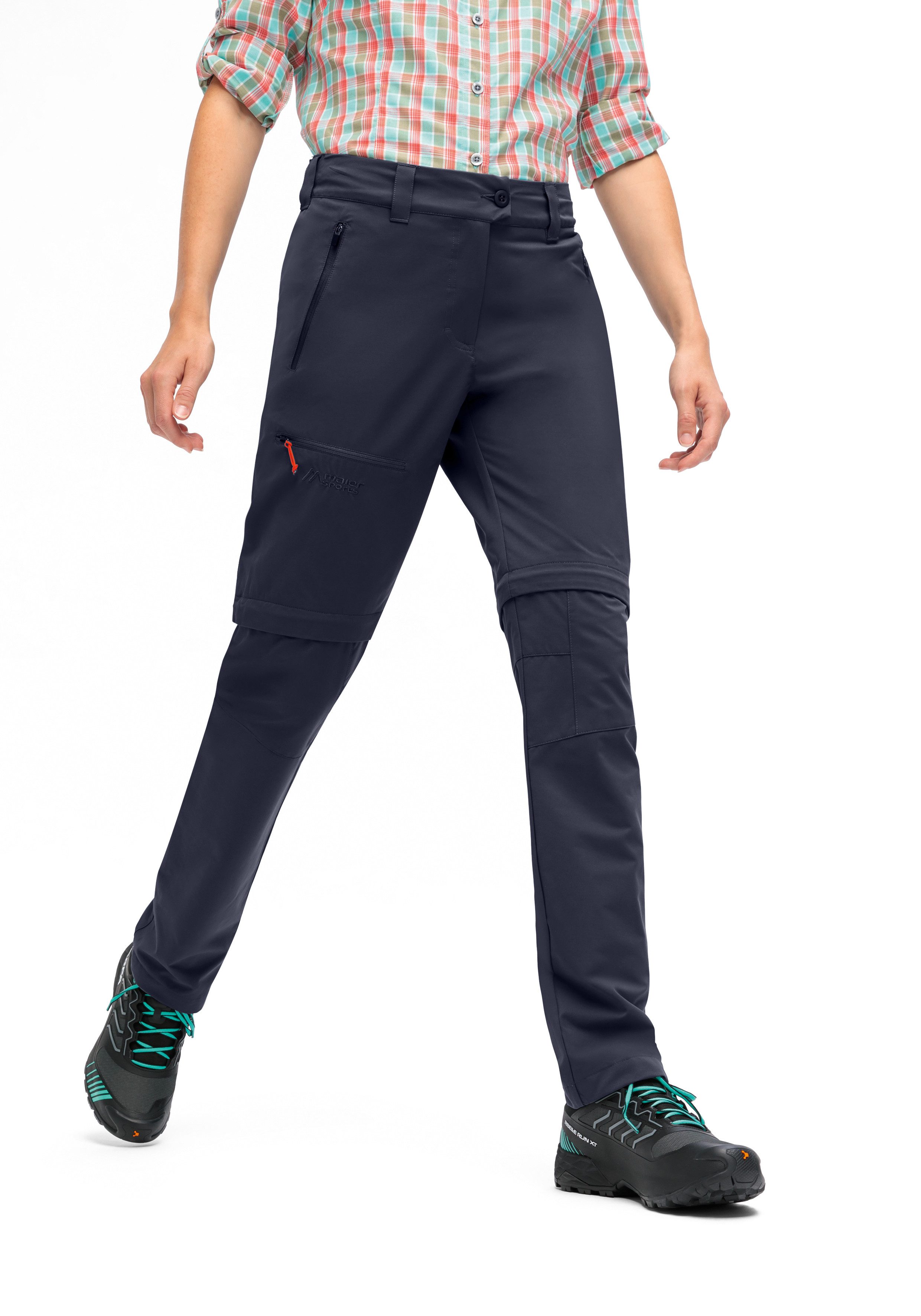 Maier Sports Outdoorbroek Nata Zip Loop Dames wandelbroek, zip-off functionele broek, 3 zakken, regular fit