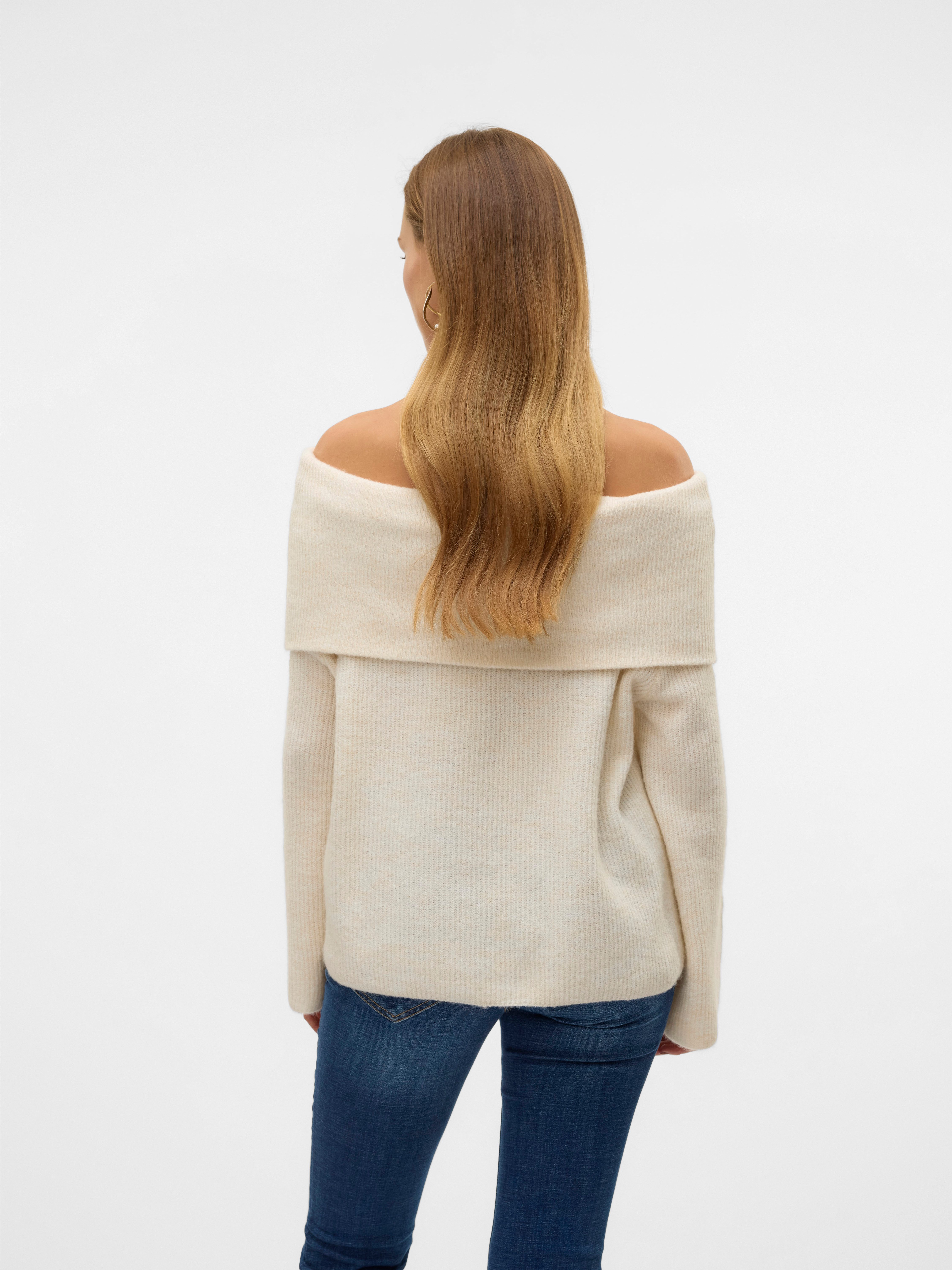 Vero Moda Gebreide trui VMERA LS OFF SHOULDER PULLOVER GA NOOS
