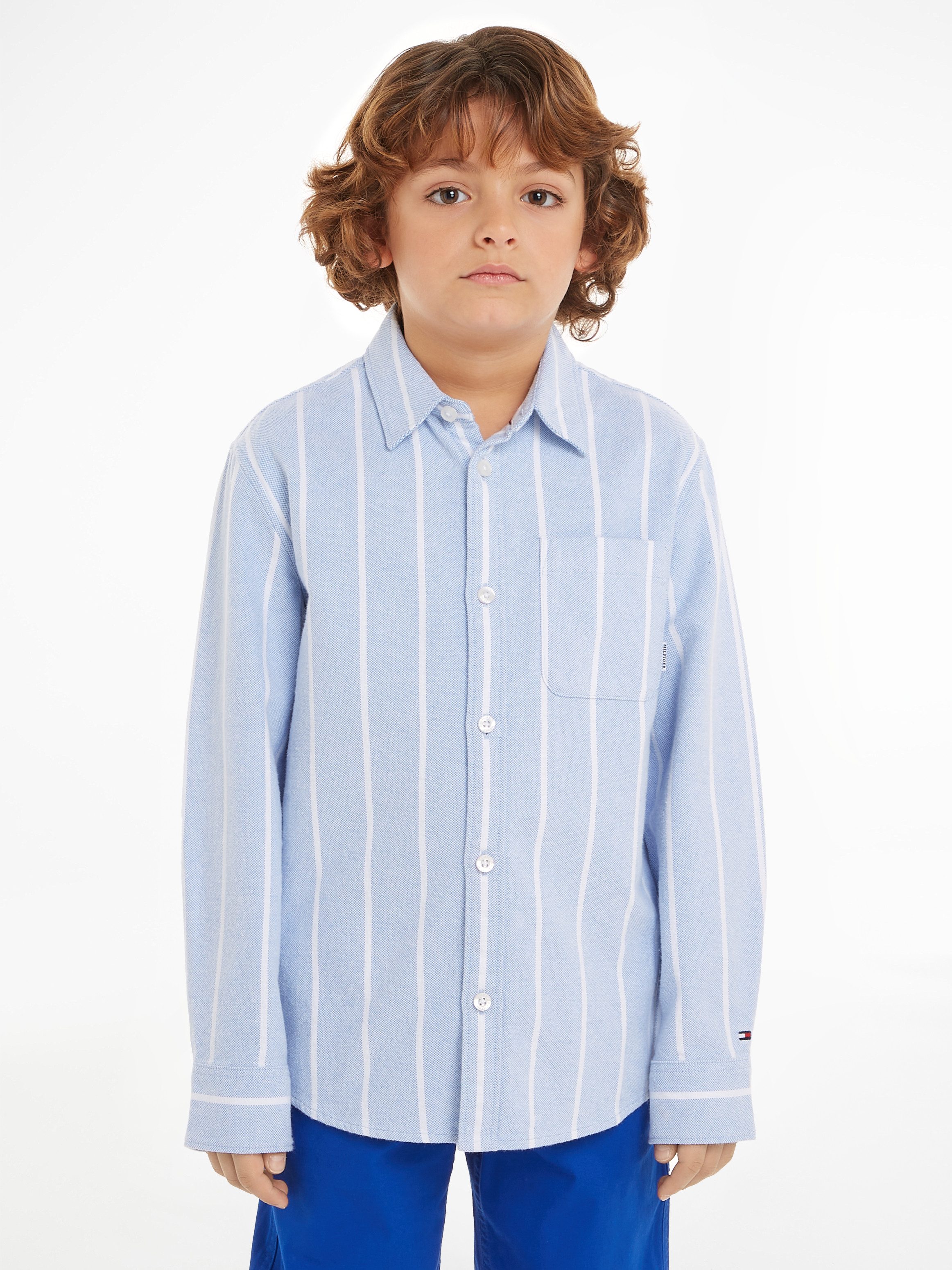 Tommy Hilfiger Overhemd met lange mouwen MONOTYPE STRIPES SHIRT LS Kinderen tot 16 jaar met logo-opdruk
