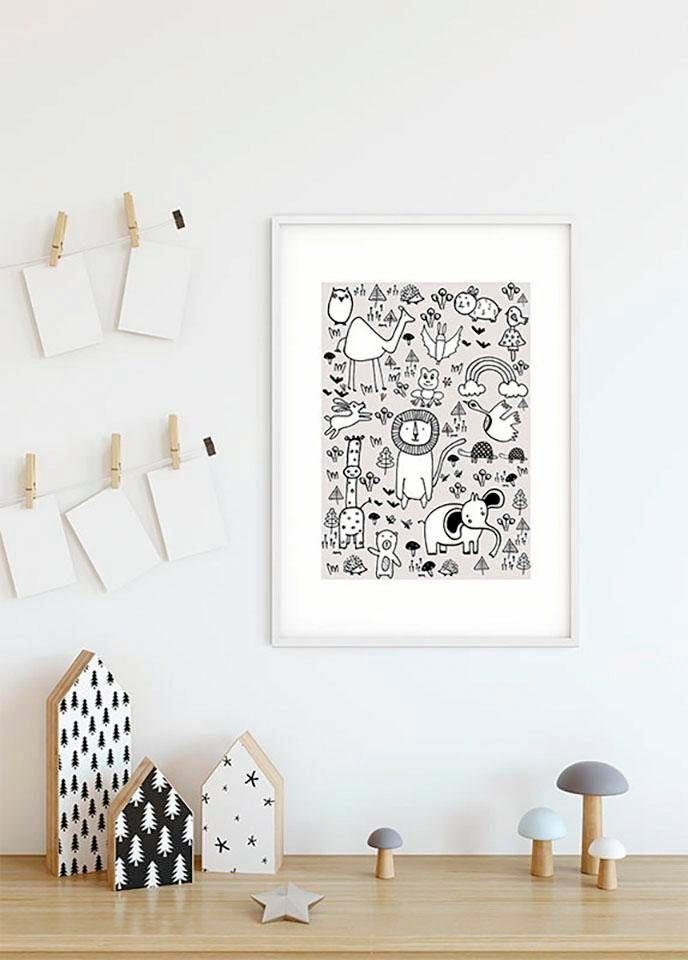 Komar Wanddecoratie Scribble park Wanddecoratie - zonder lijst (1 stuk)