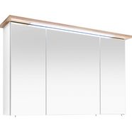 pelipal spiegelkast quickset 923 breedte 115 cm, 3-deurs, verzonken ledverlichting, schakelaar-contactdoos, deurdemper wit