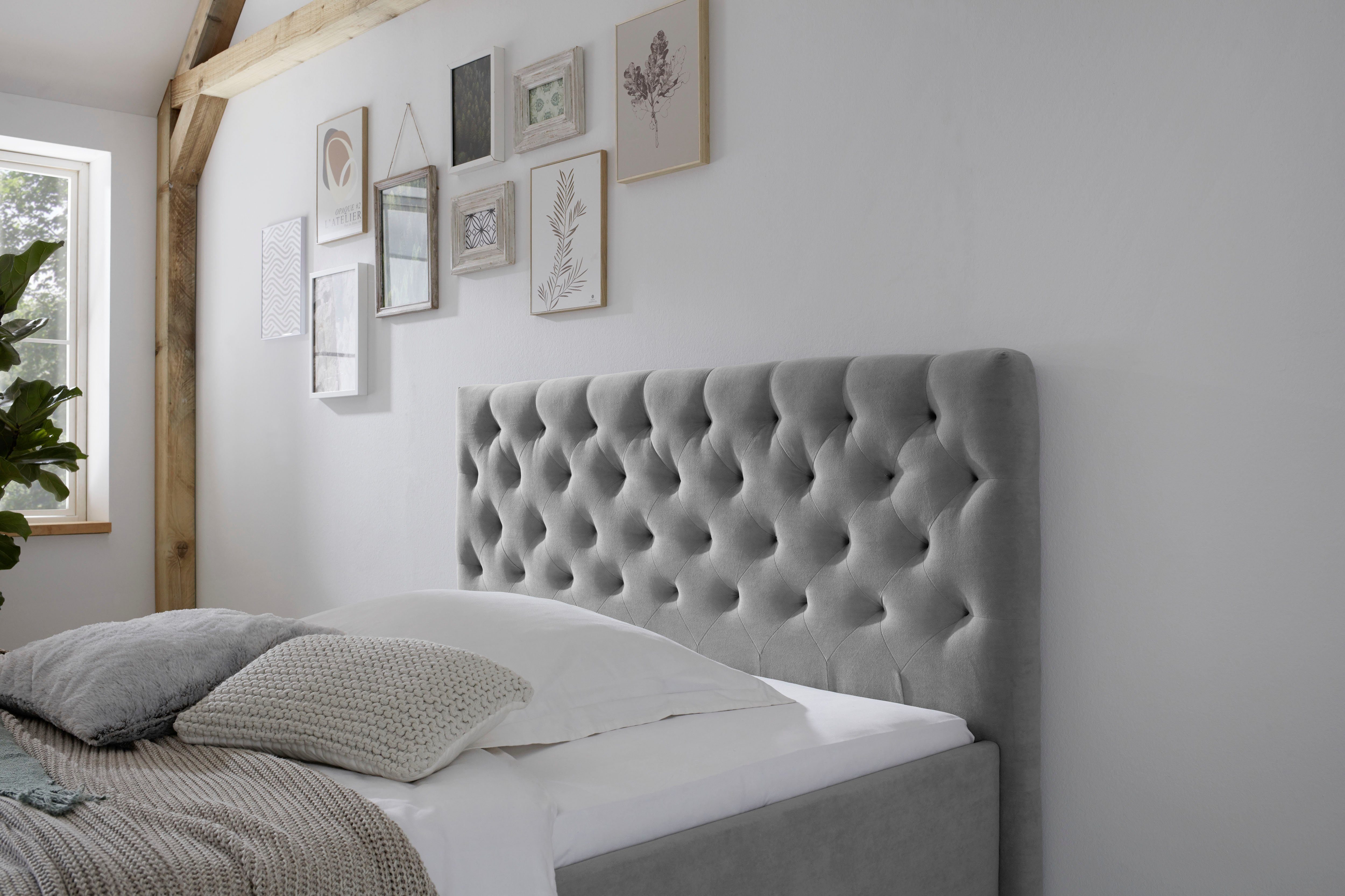 Relita Gestoffeerd bed Miami met hoogteverstelling in twee breedtes