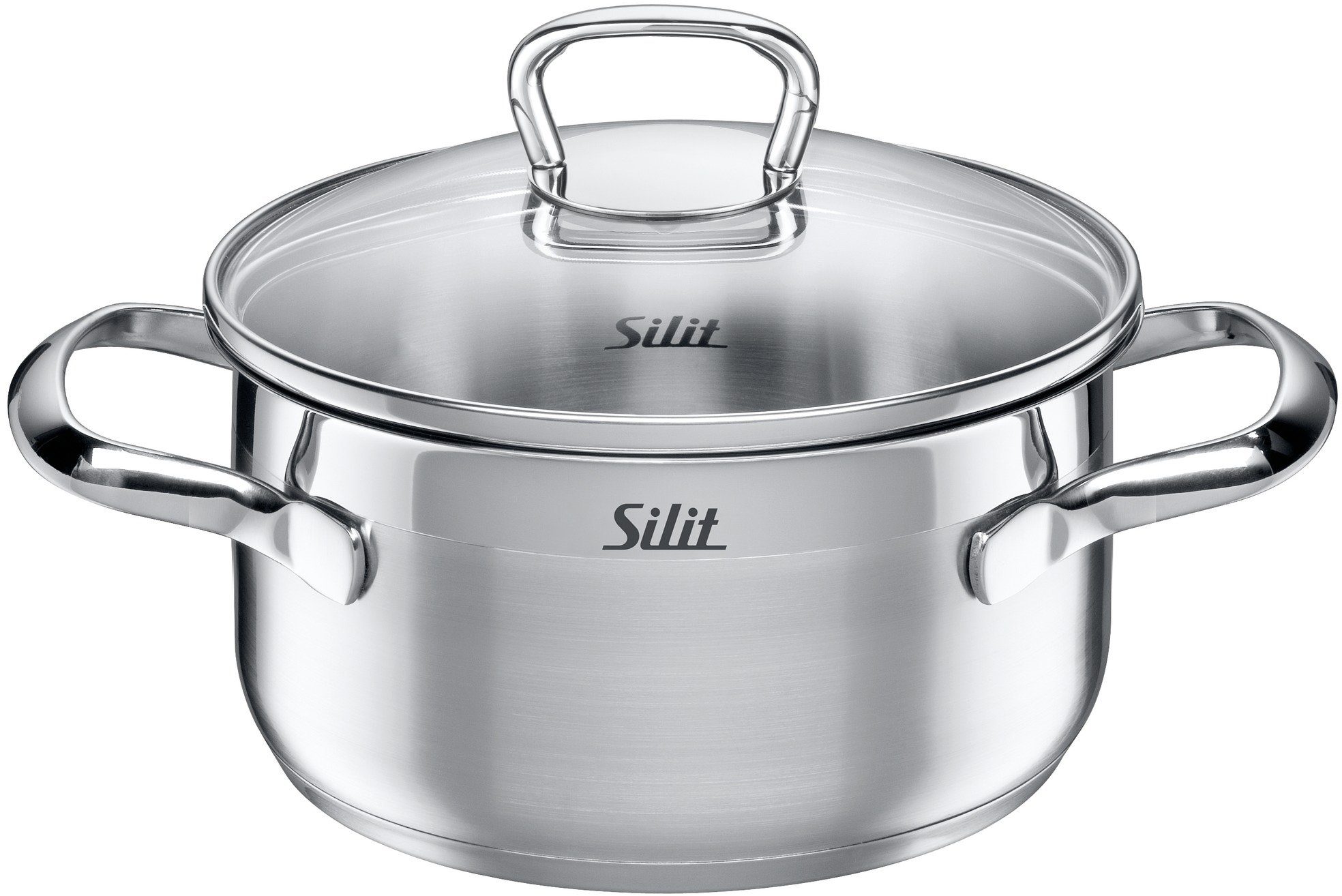 Silit Pannenset Toskana inductie, kookpan set met glazen deksel, gedeeltelijk gematteerd Inductiepannen set, geschikt voor alle soorten fornuizen, zonder schaalverdeling (set, 8-delig)