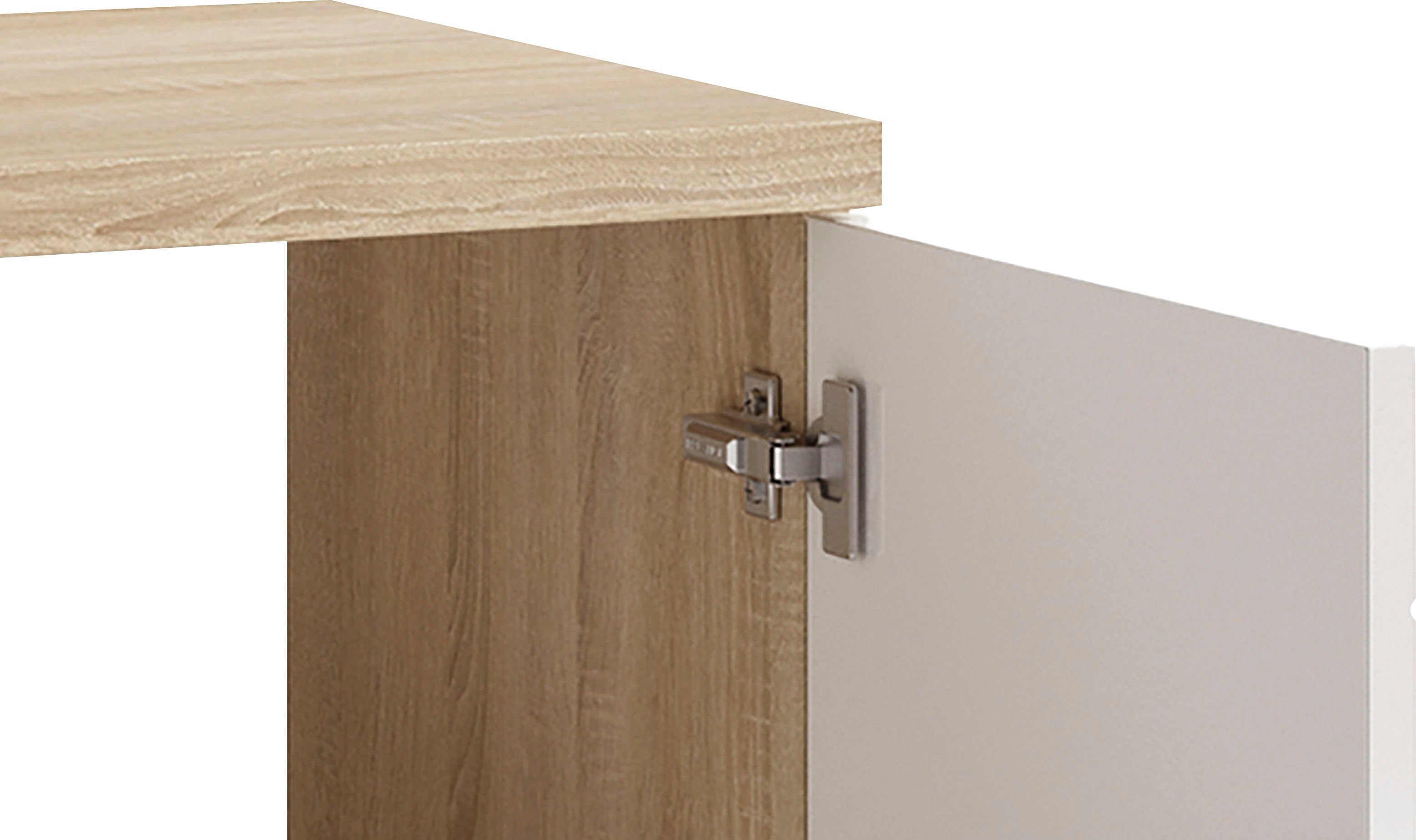 byLIVING Wastafelonderkast Nebraska Breedte 60 cm, met hoogglanslak en verchroomde metalen handgrepen