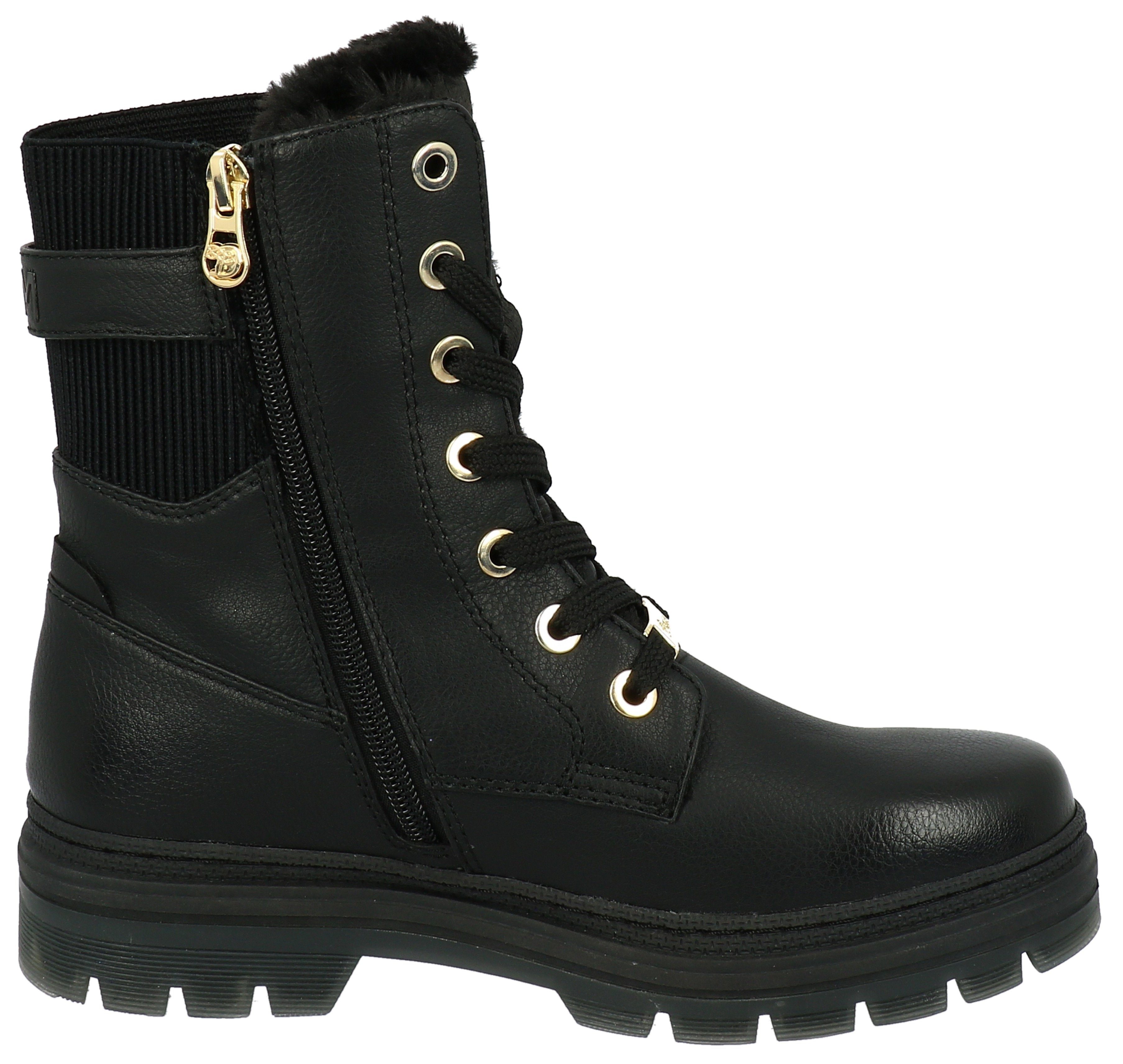 Tom Tailor Hoge veterschoenen Winterlaarzen met logo-embossing op de hak