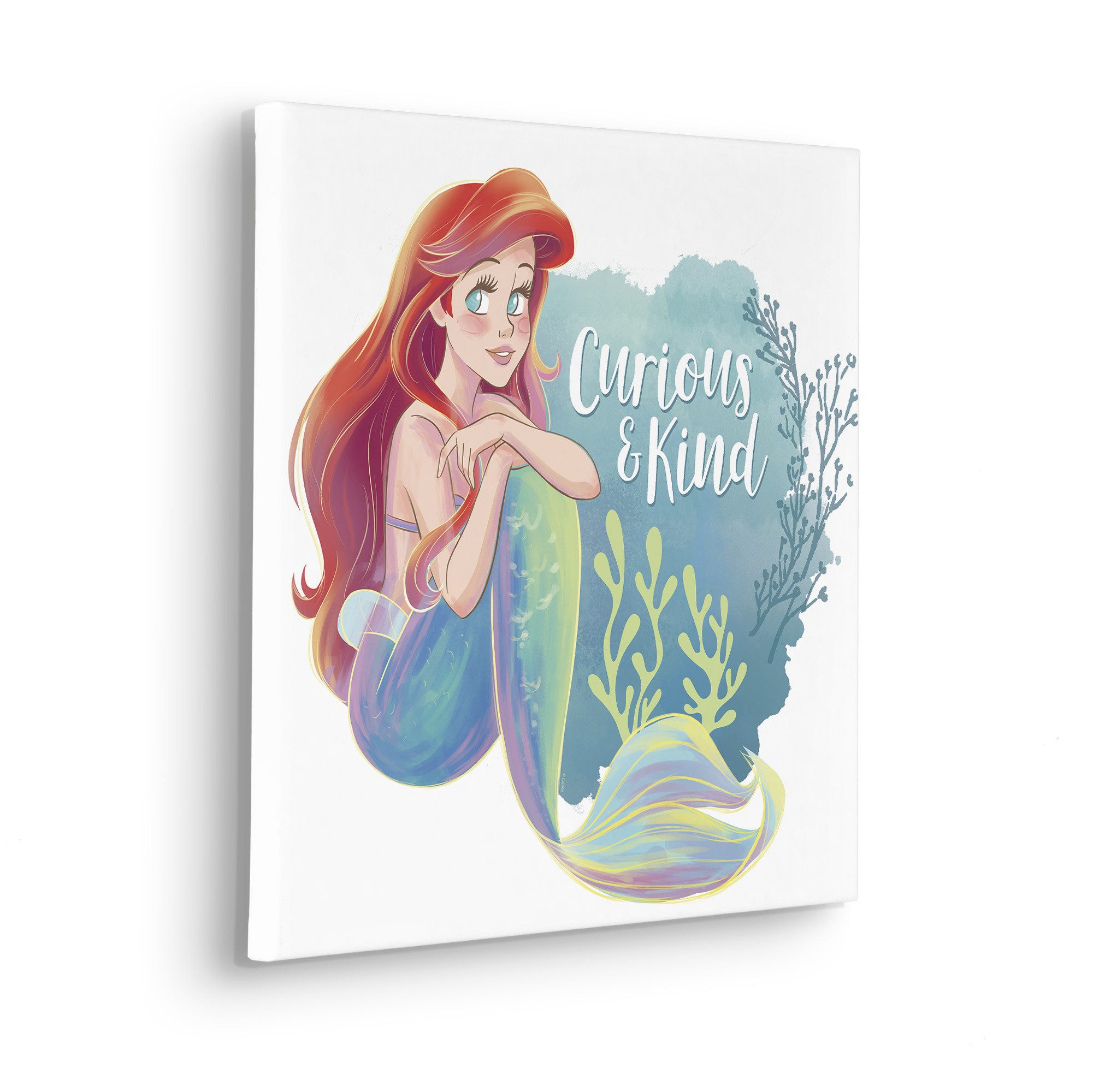 Komar Artprint op linnen Disney Ariel Curious & Kind 40 x 50 cm (breedte x hoogte) - kinderkamer, decoratie (1 stuk)