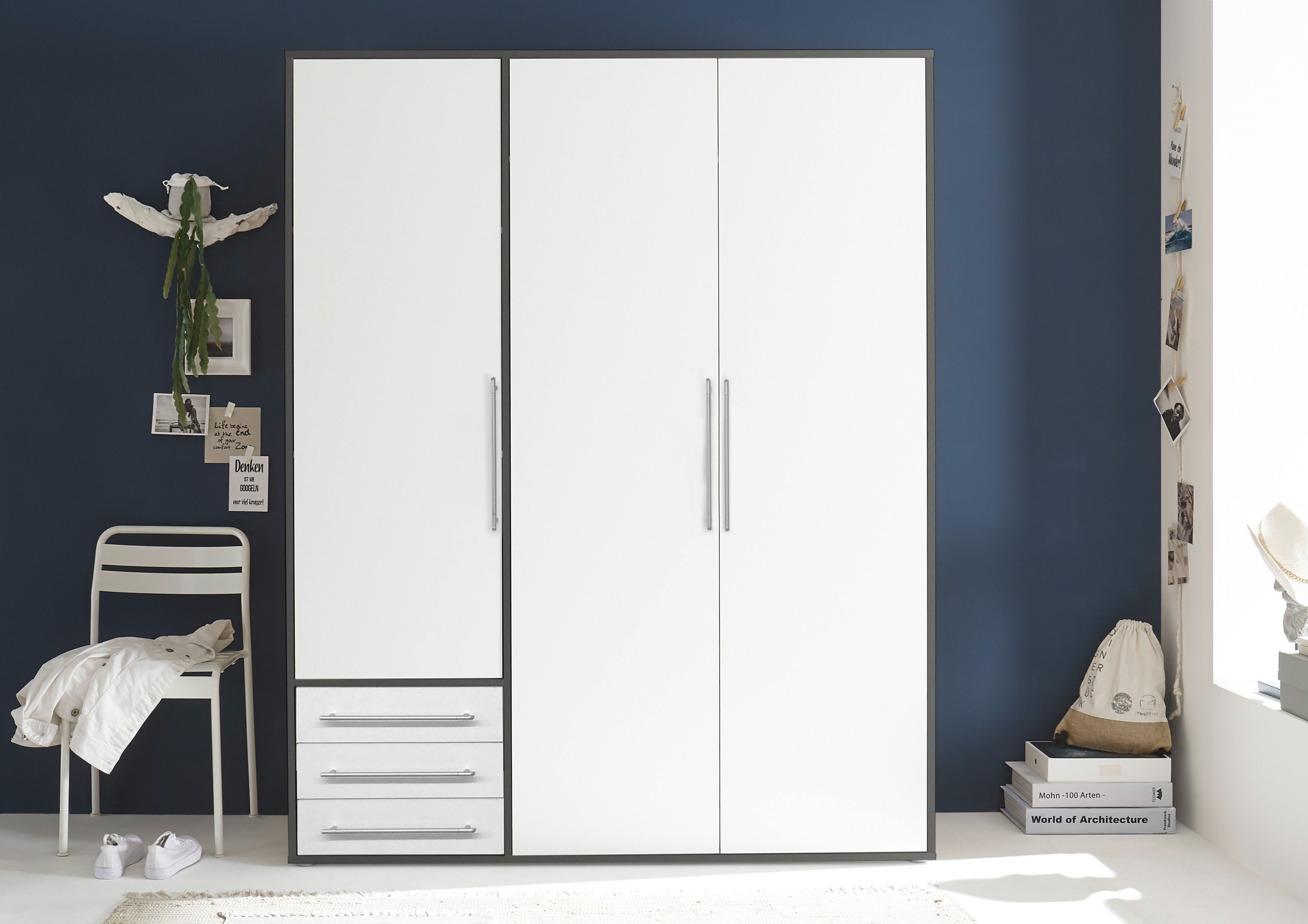 Schlafkontor Draaideurkast Lyss kast, kledingkast met draaideuren kledingkasten maat 155 cm x 194 cm x 58 cm beige