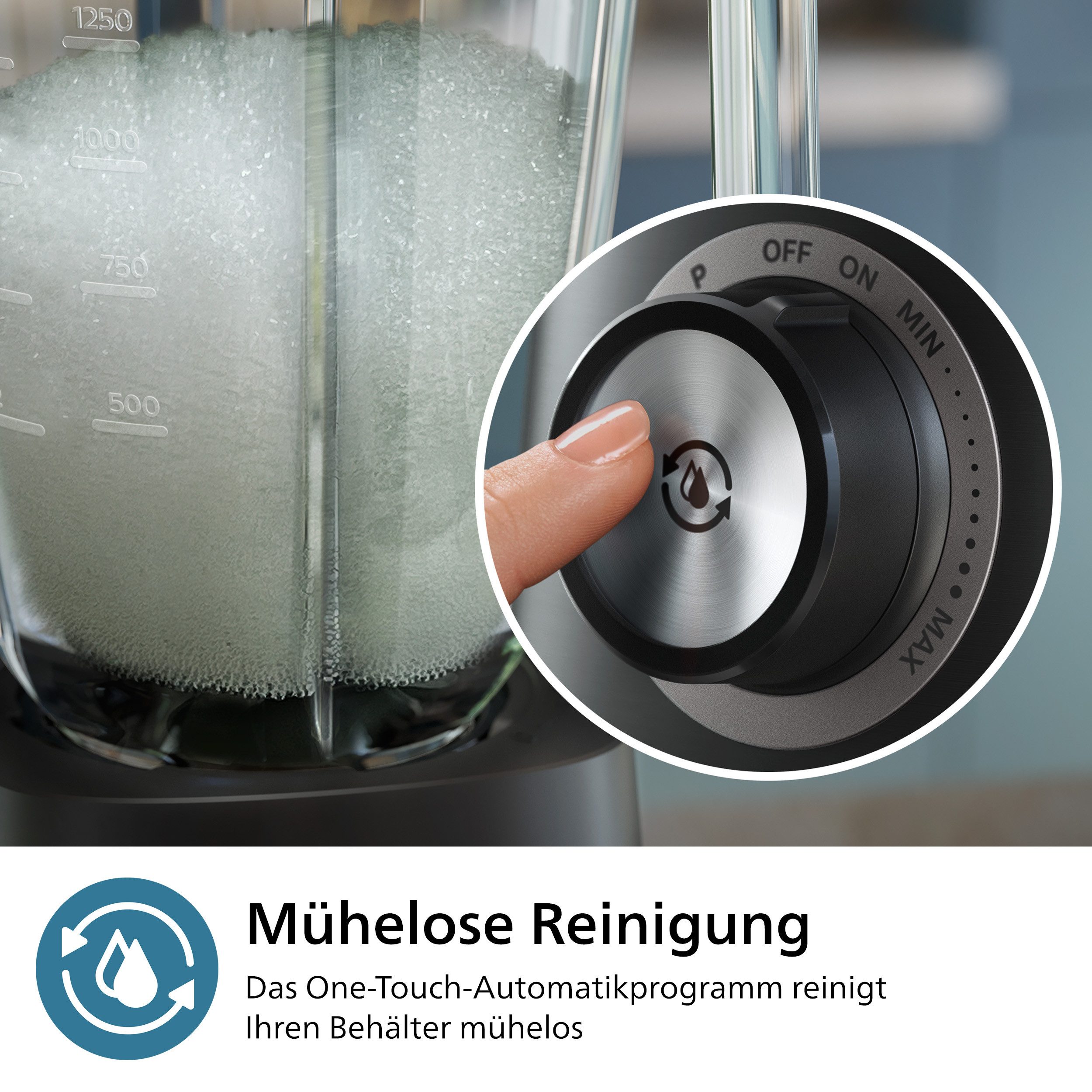 Philips Blender HR3040/00 5000 Series, met ProBlend Plus-technologie 2-liter container en automatische reiniging, roestvrij staal/grijs