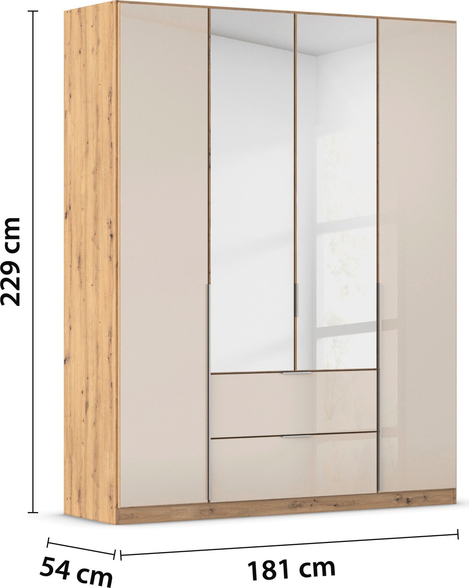 rauch Draaideurkast Kledingkasten kast garderobe AGORDO met glazen front