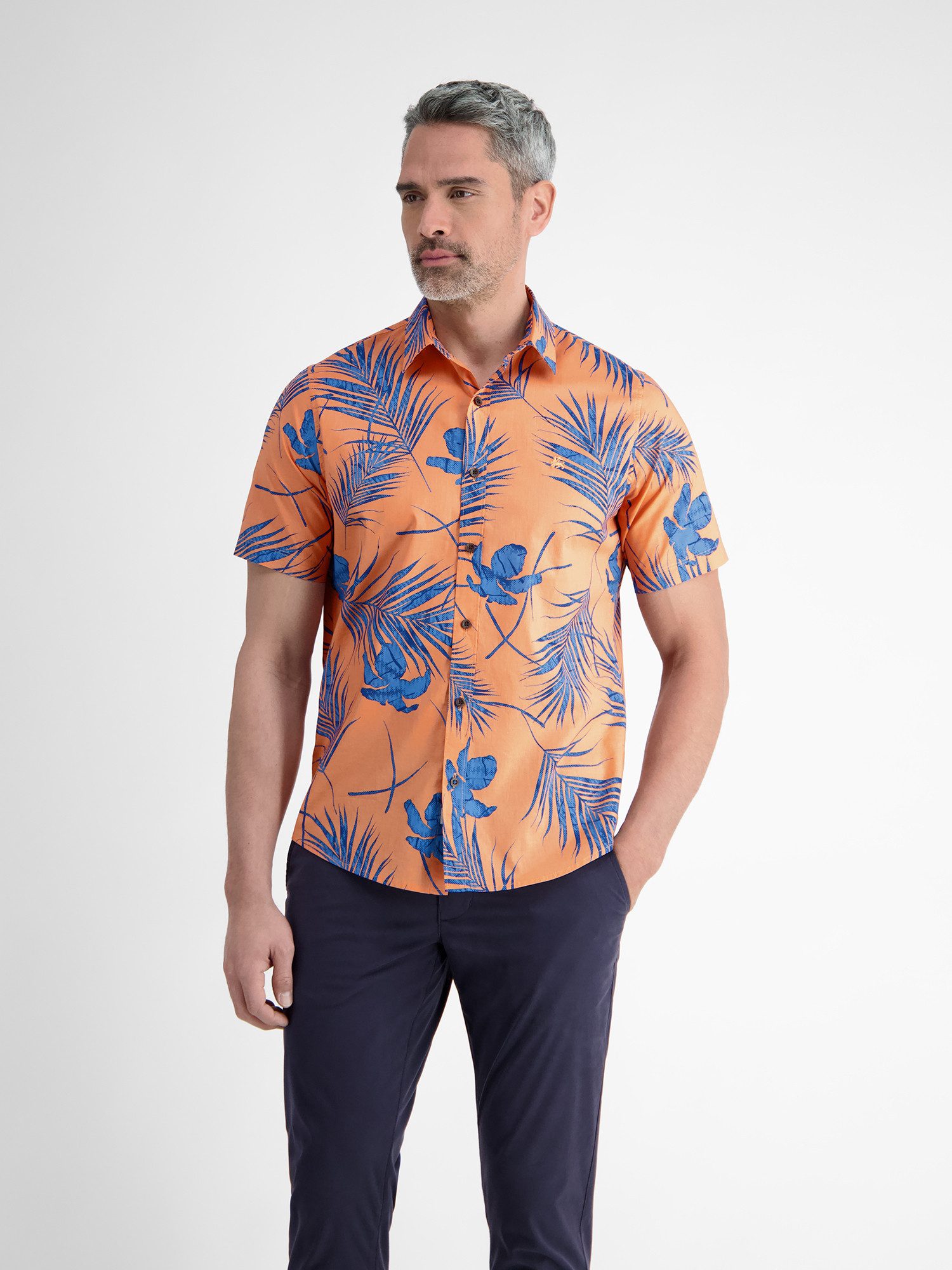 Lerros Overhemd met korte mouwen LERROS kortarmig heren overhemd, Hawaiian-stijl