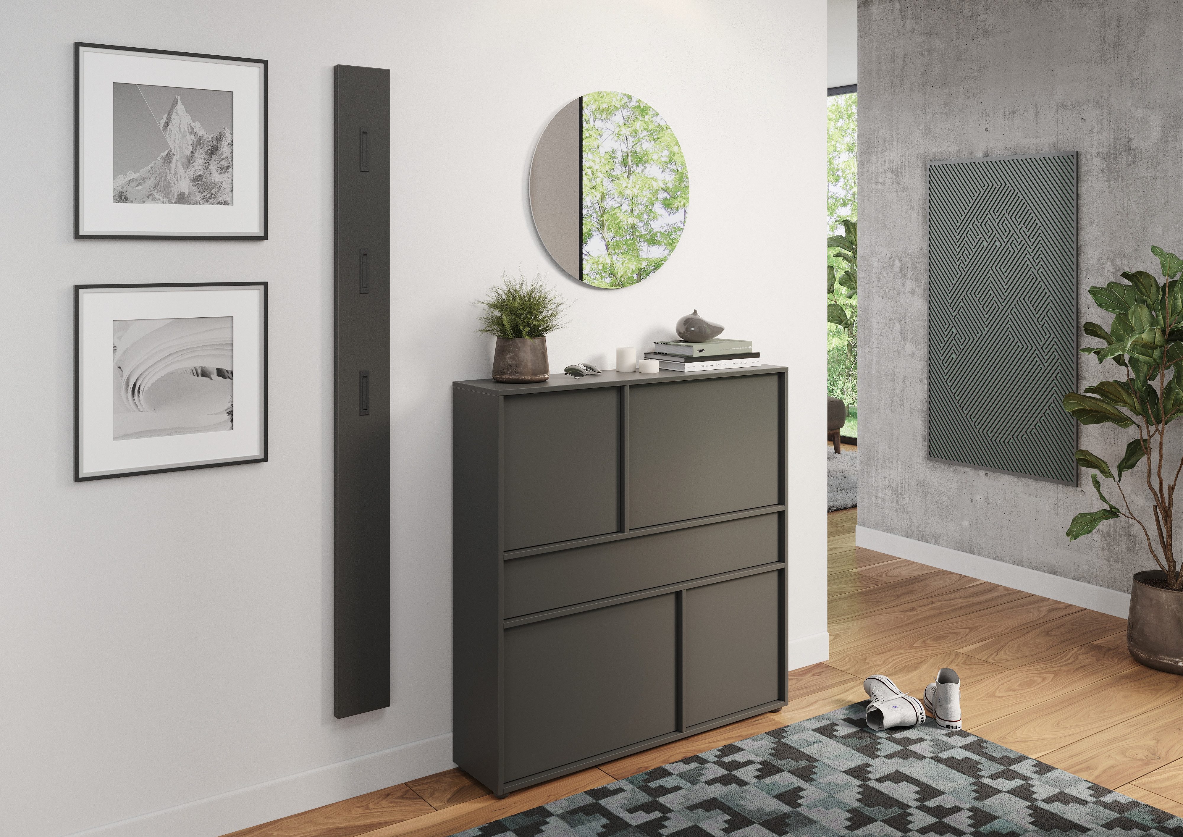 GERMANIA Multifunctionele kast Ameca 2.0 staand te monteren, gangkast in geringe diepte, breedte 105 cm