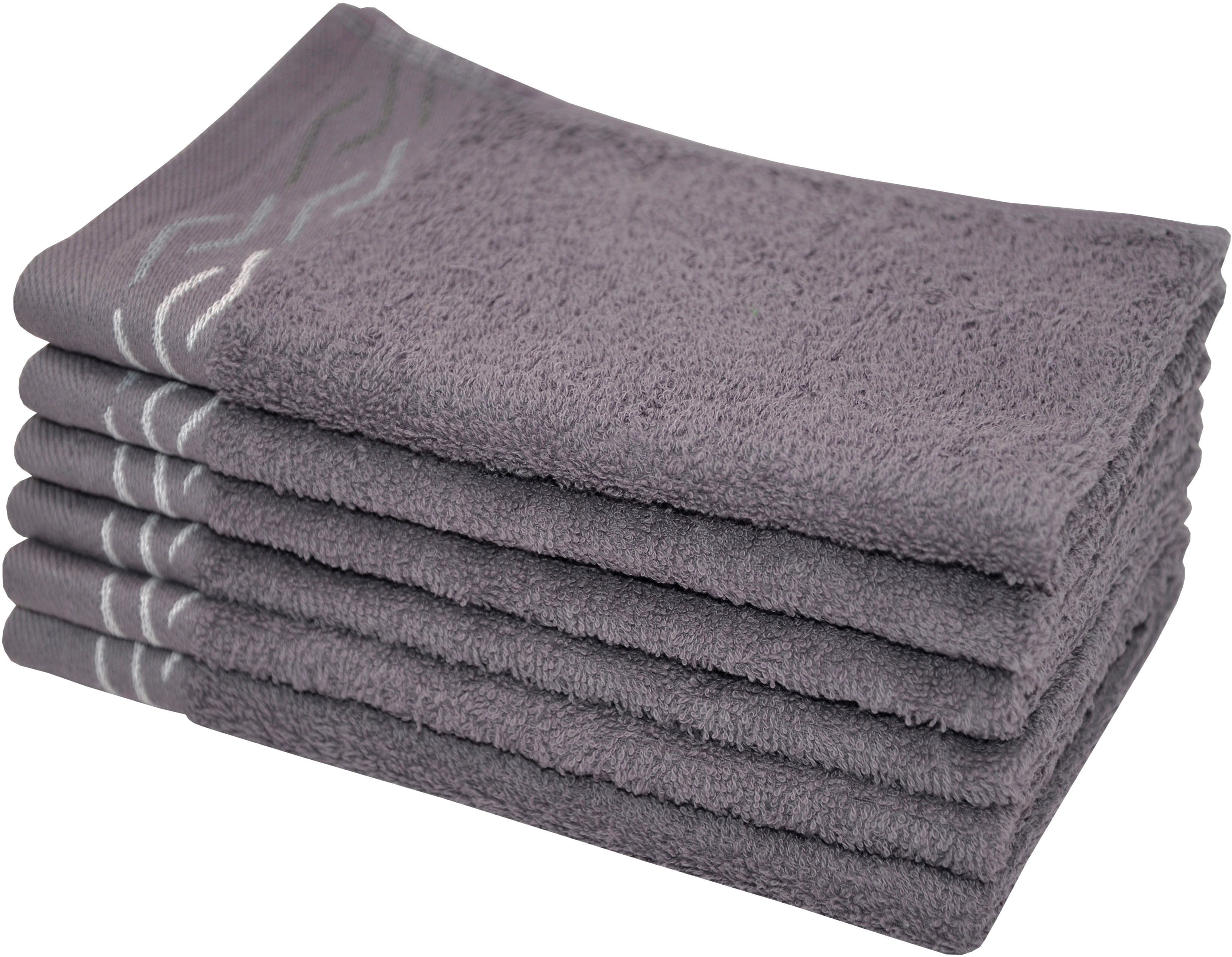 Dyckhoff Gastendoeken WAVE met jacquard rand (set, 6-delig)