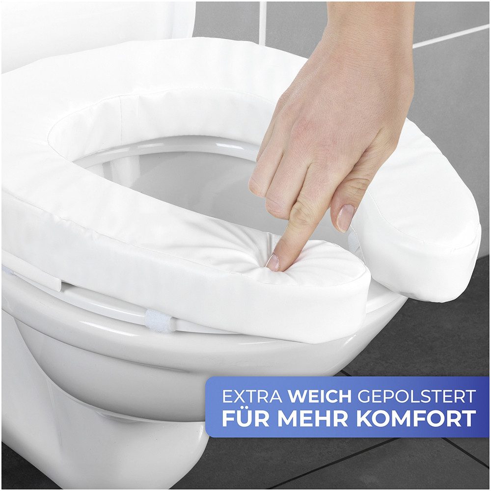 Maximex Verhoogde toiletbril hoes WC-zitkussen SOFT Vervangbare hoes voor comfort WC-zitting verhoging 2 in 1, afneembaar (1 stuk)