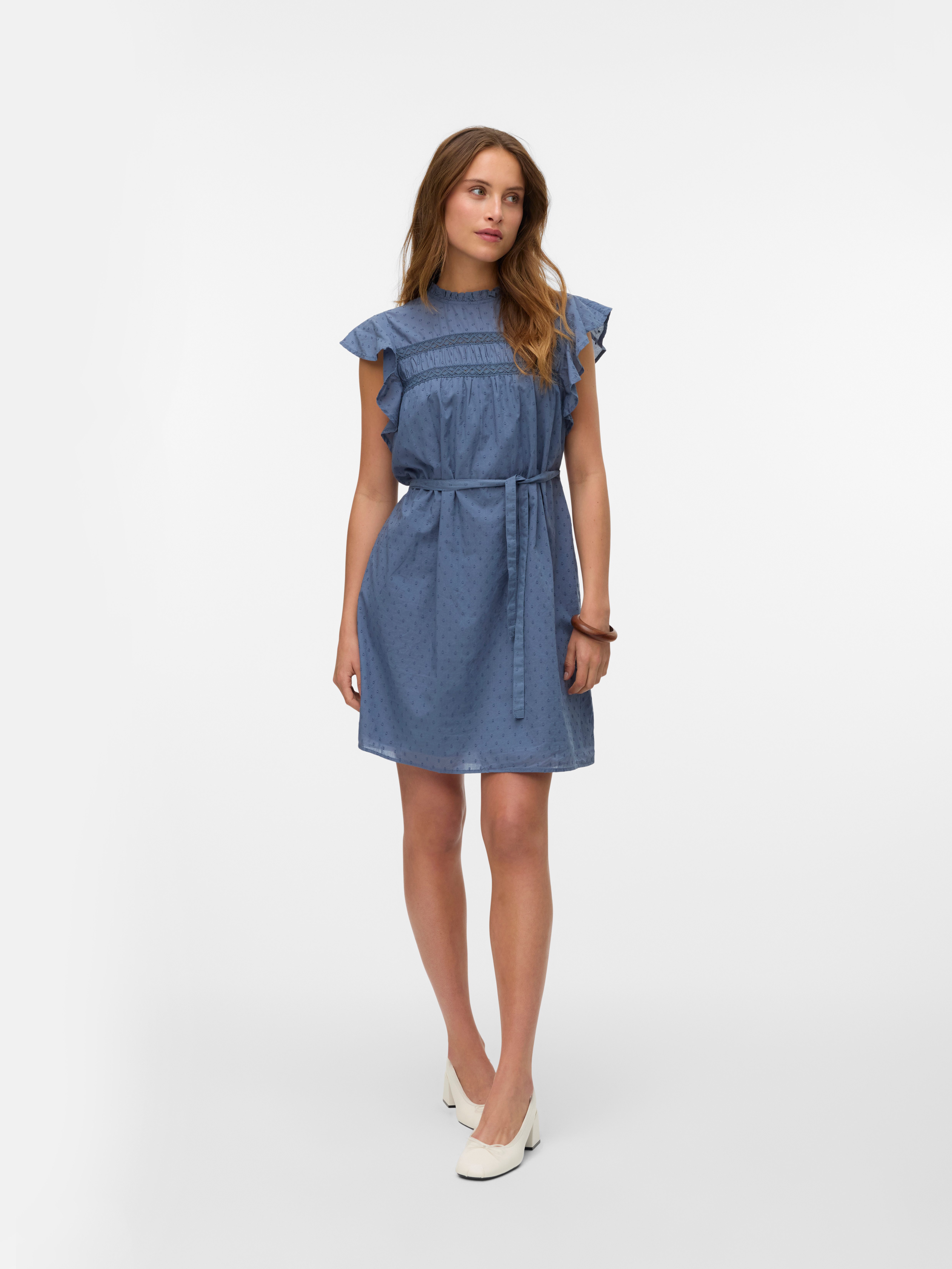 Vero Moda Mini-jurk VMTRINE SL SHORT LACE DRESS WVN GA NOOS