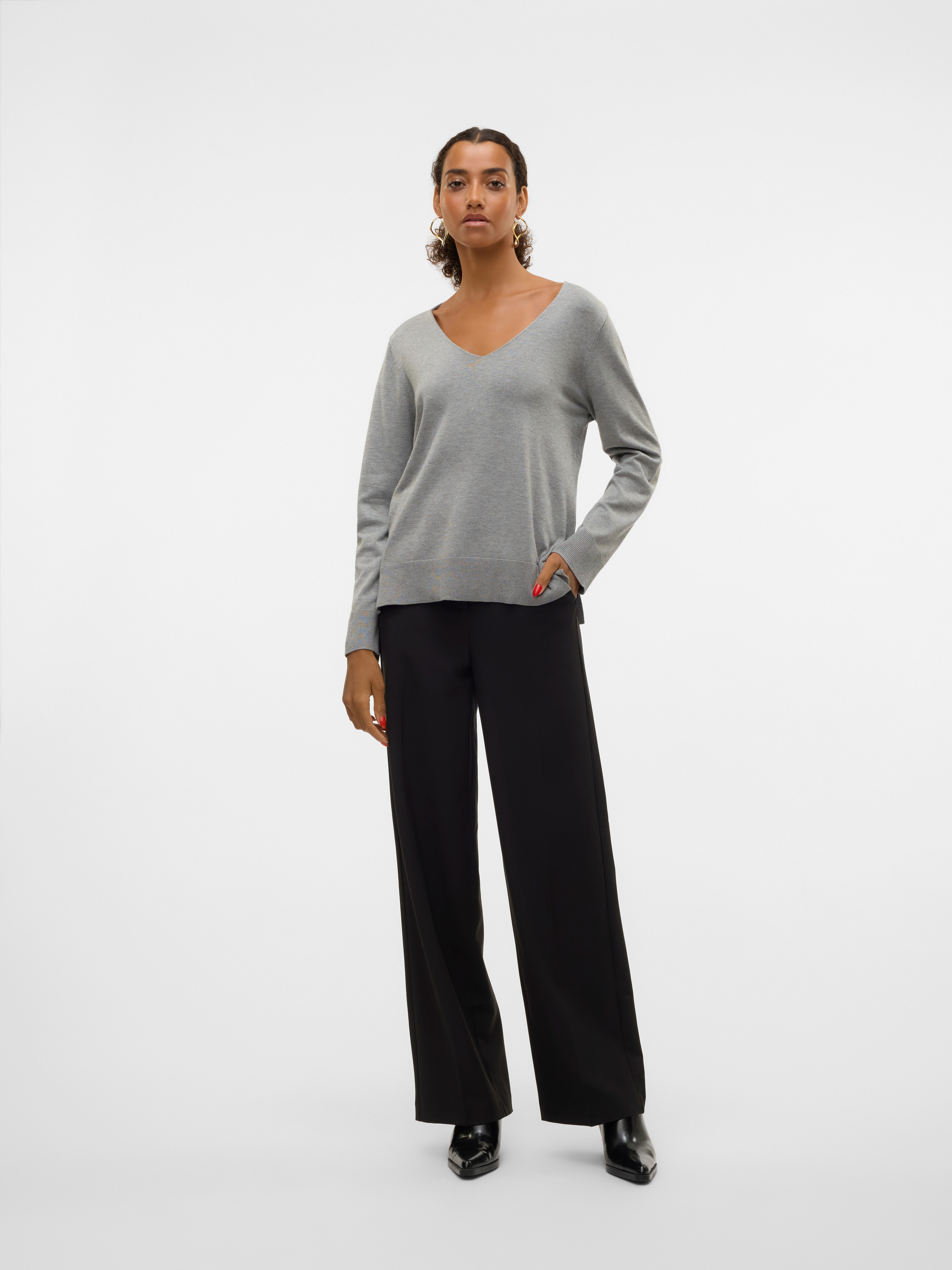 Vero Moda Gebreide trui VMSILJE LS V-NECK PULLOVER GA NOOS