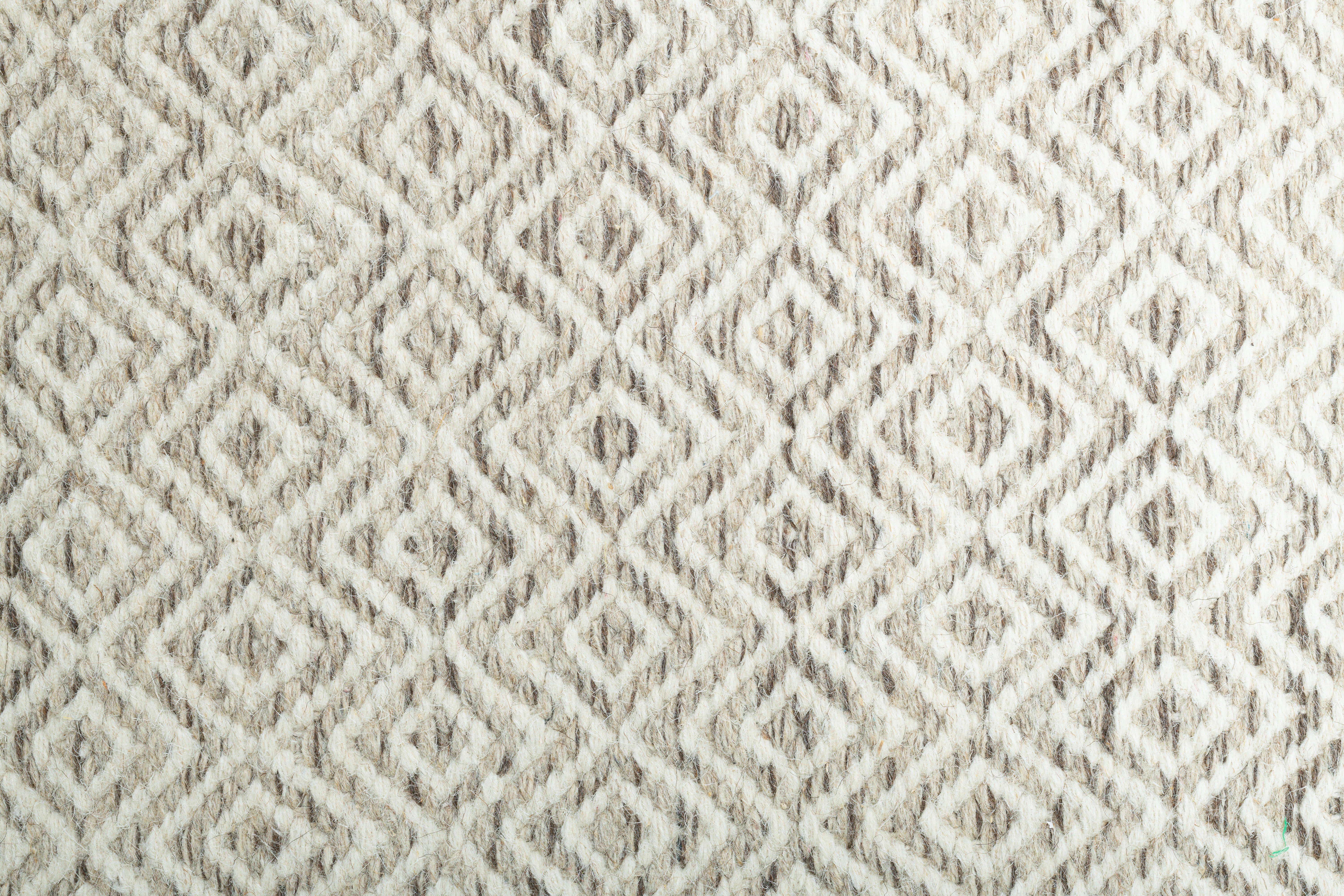 THEKO Wollen kleed Trondheim PO-502 Handgeweven vloerkleed, platweefsel, zuivere wol, met de hand geweven, ruitmotief