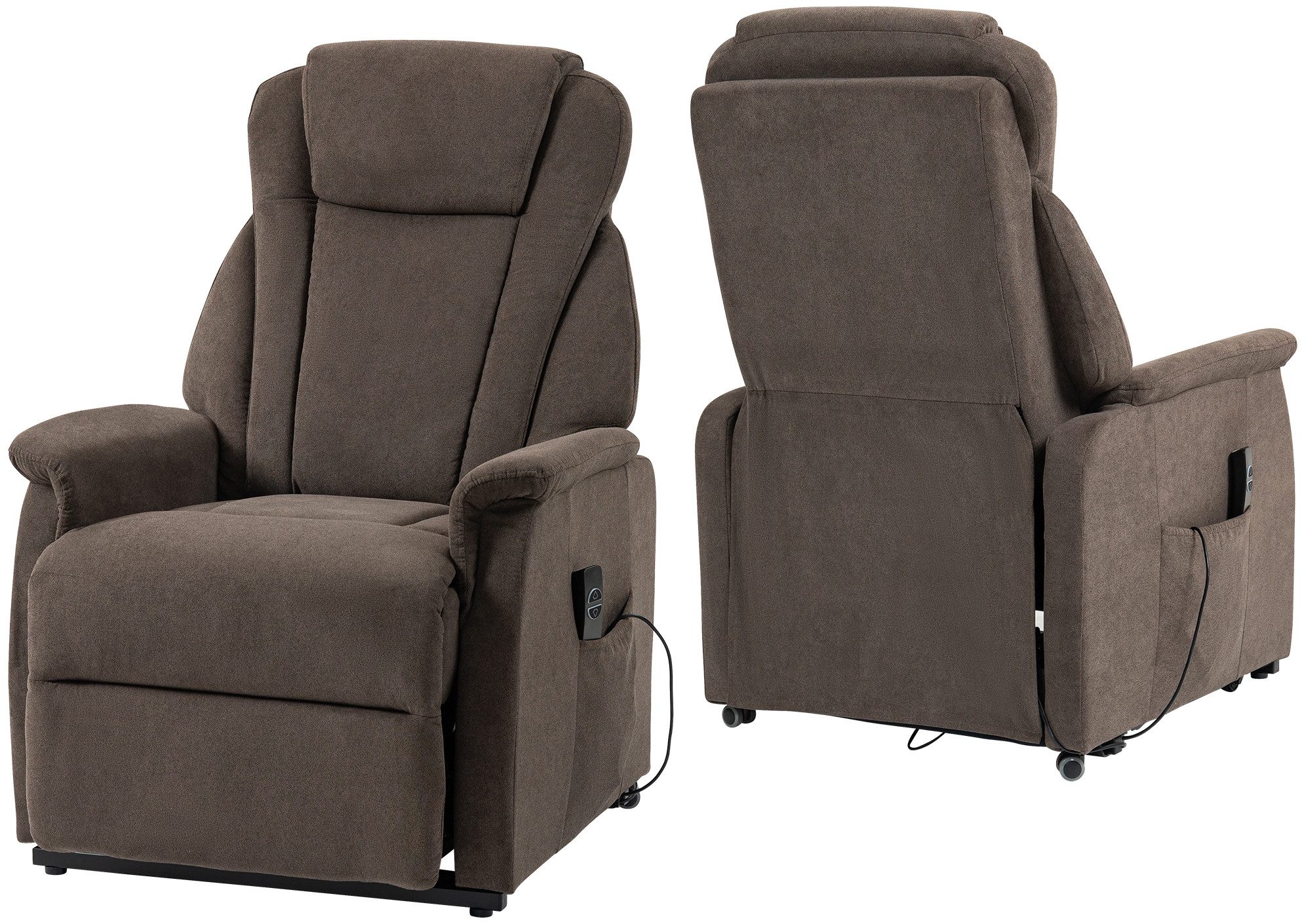 Duo Collection Relaxfauteuil Toronto XXL met elektrische opsteun en relaxfunctie tot 150 kg belastbaar, pocketvering, staalgolfondersteuning (set)
