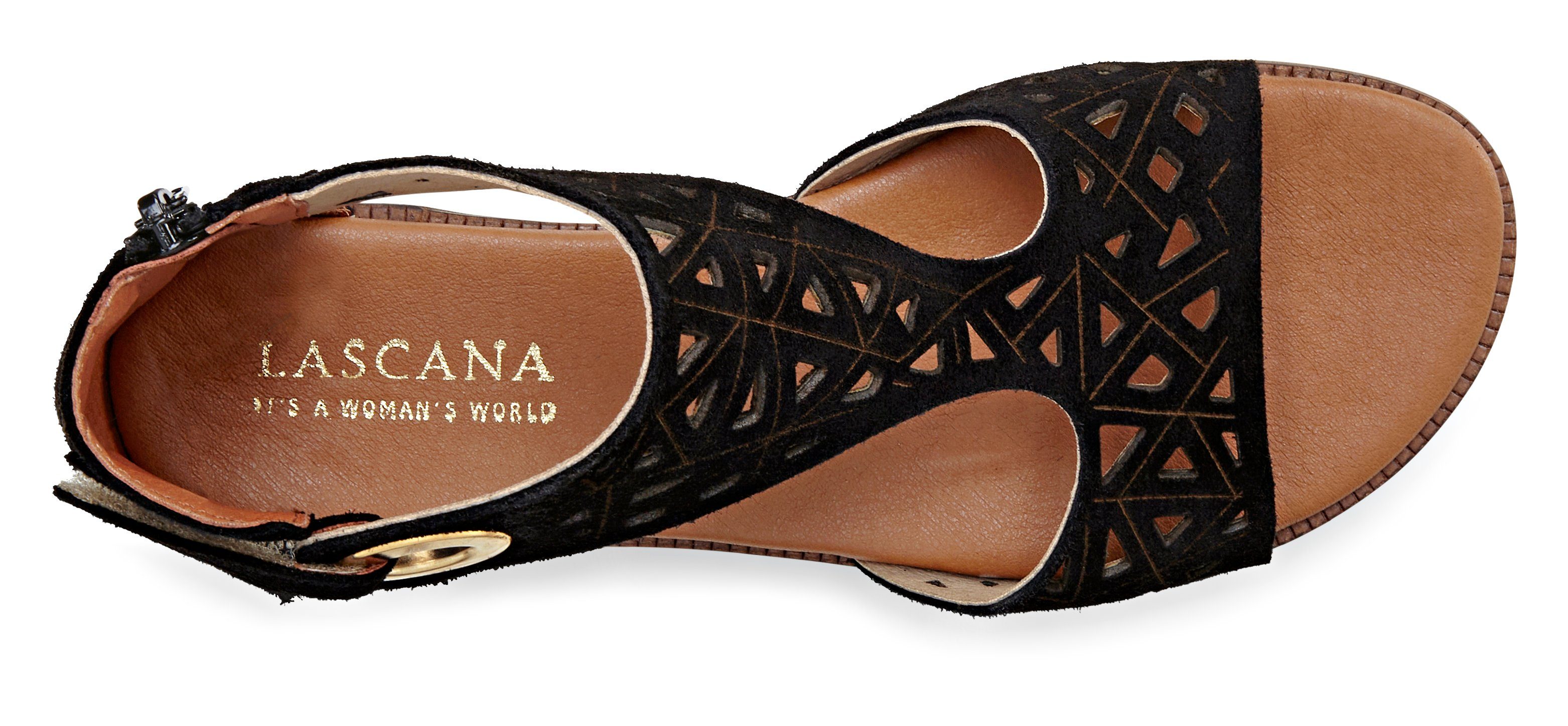 Lascana Sandalen Zomerschoen Sandalette, zomerschoen van hoogwaardig leer met uitsparingen