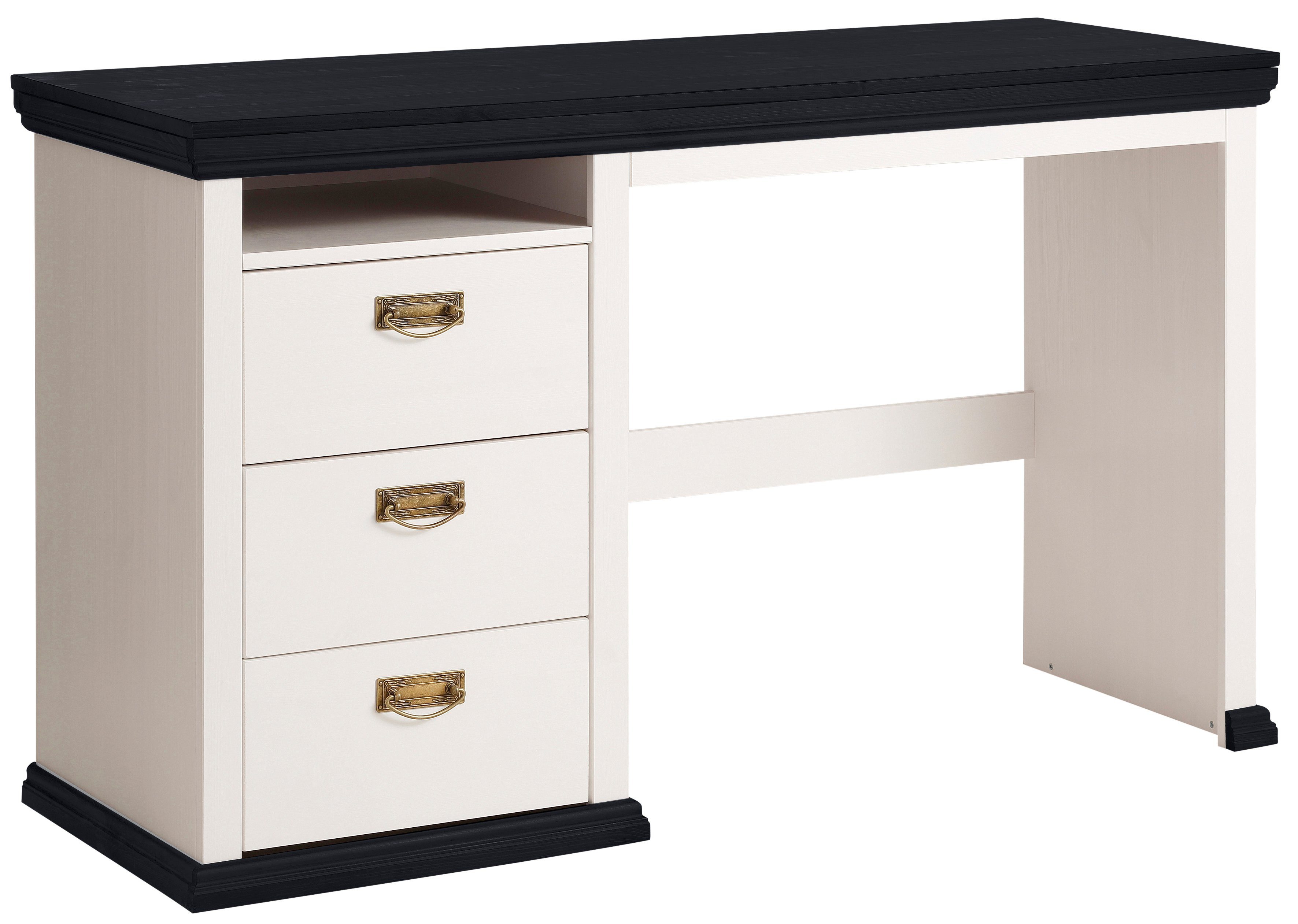 Home affaire Bureau Konrad van gecertificeerd massief hout, met lades, breedte 129 cm