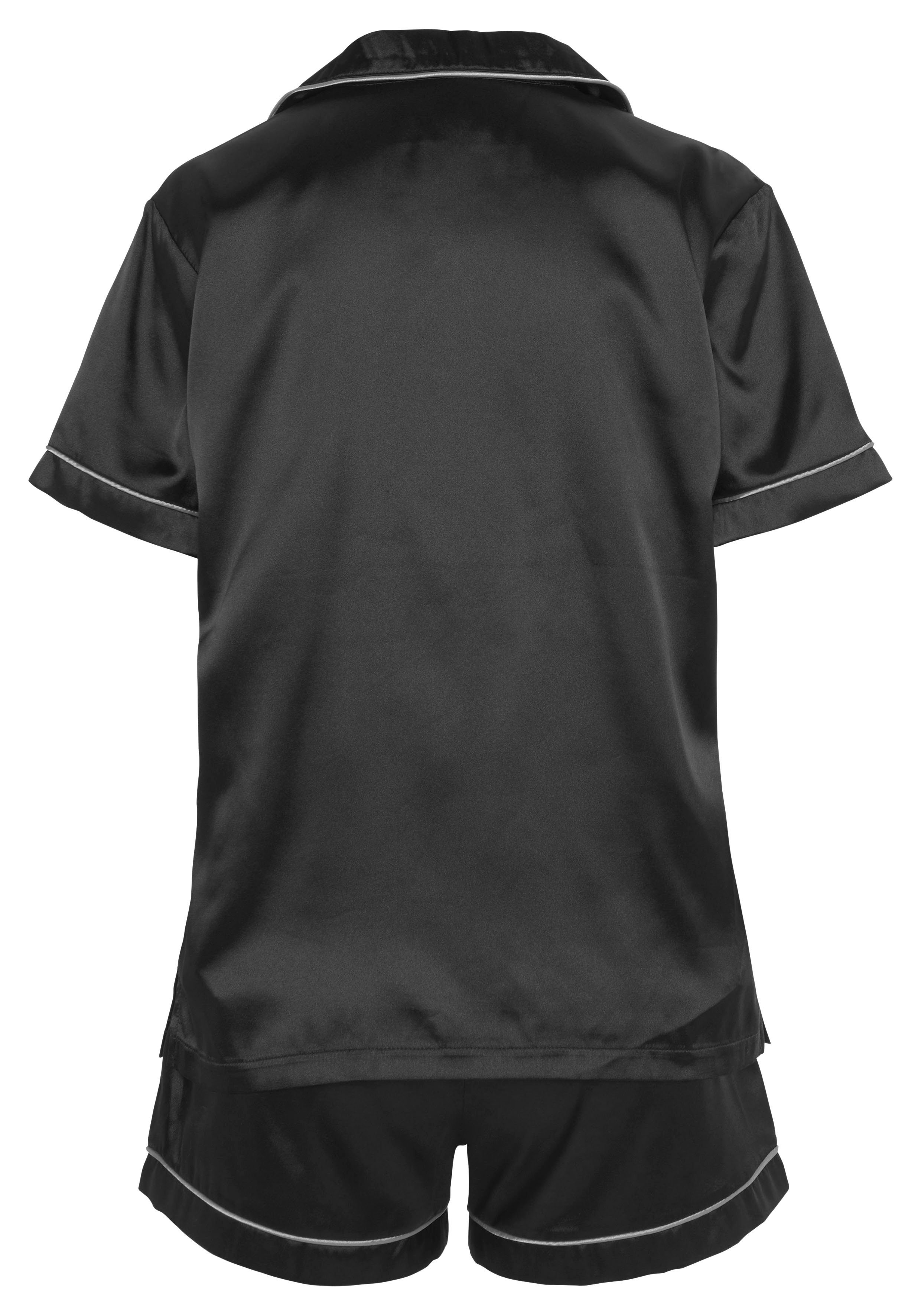 Bruno Banani Shortama met contrasterende paspel-details (2-delig, 1 stuk)