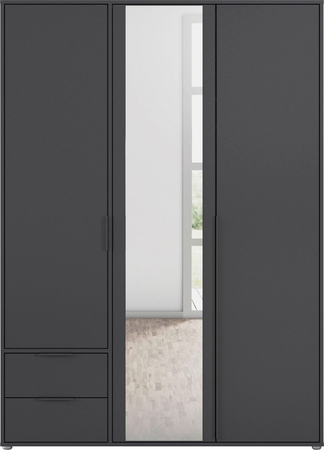 rauch Draaideurkast Kledingkast Kast Garderobe Wasmand NAGATA met Spiegel und schubladen sowie stangengriffen topseller made in germany