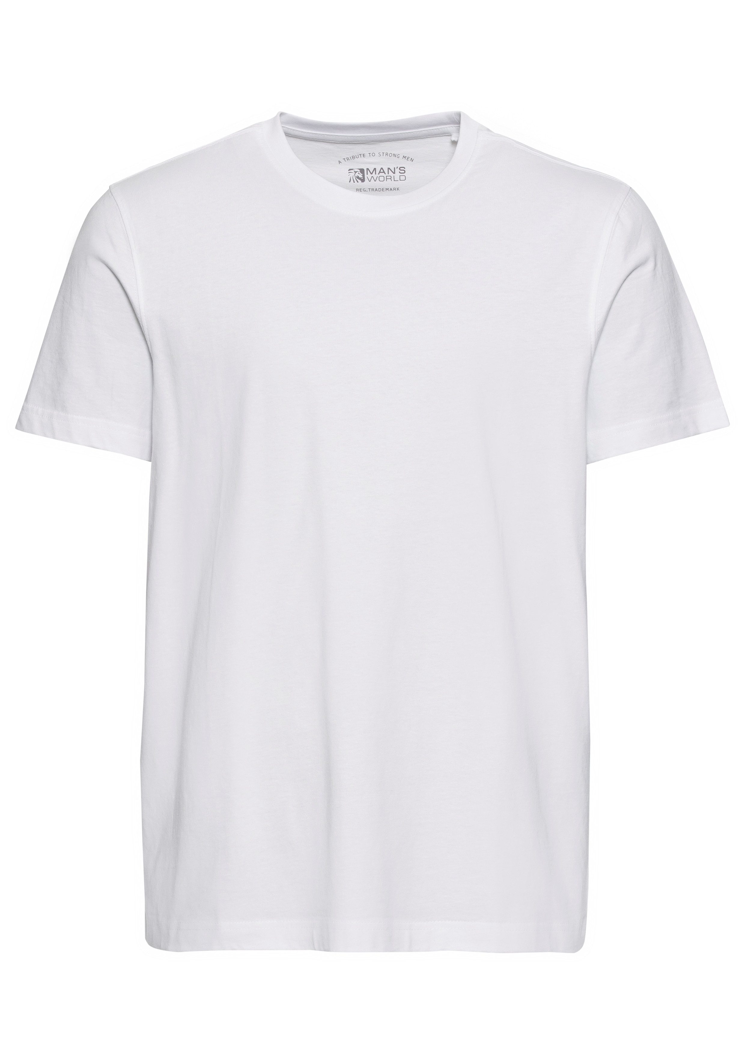 Man's World Shirt met ronde hals Korte mouw, effen kleur, ronde hals, van katoen(6-delig, Set van 6)
