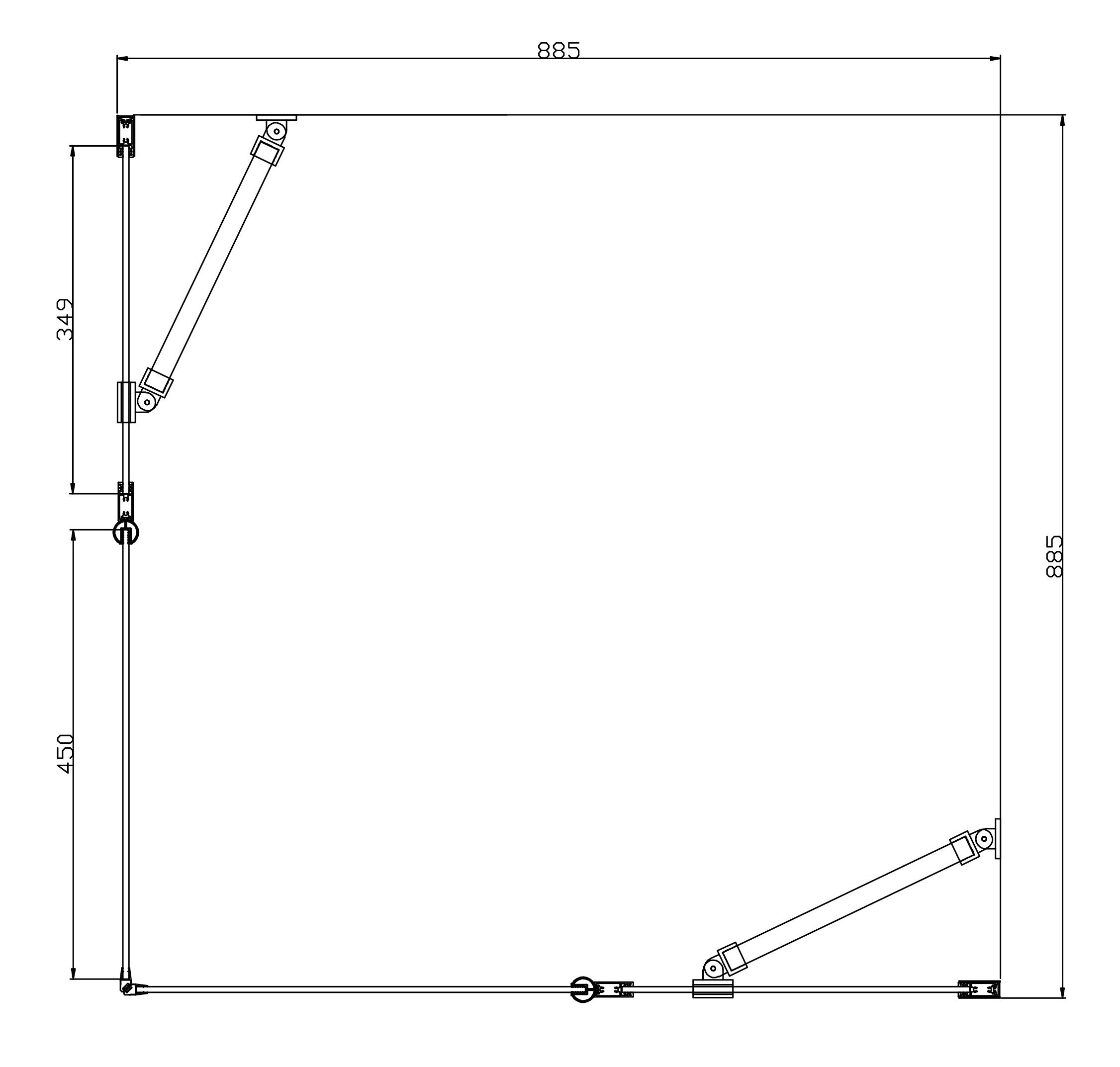 welltime Hoekdouchecabine Florenz 4.2 Hefmechanisme, barrièrevrij in te bouwen, met draaideuren, 90 cm x 90 cm