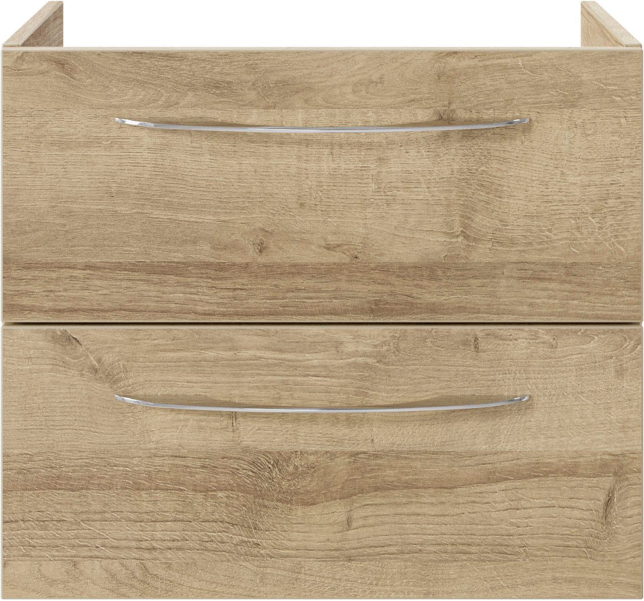 Saphir Wastafelonderkast Serie 4035 keramieken opzetwasbak met onderkast, 118 cm breed Wasplaats, 4 lades, 1 deur, incl. deurdemper, handgreep chroom glans