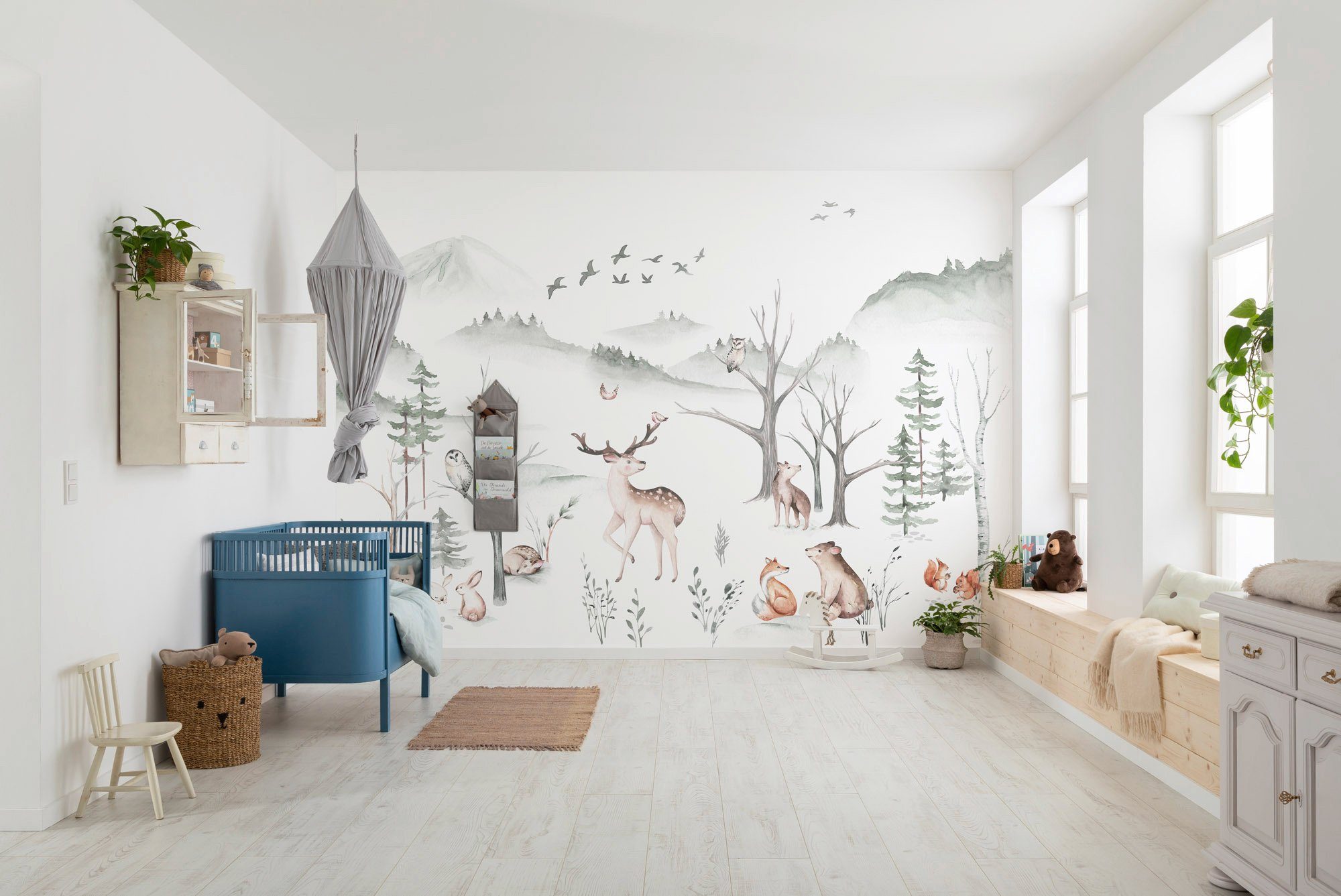 Komar Vliesbehang Digitale print vlies - Cozy Woods - Afmeting 400 x 280 cm