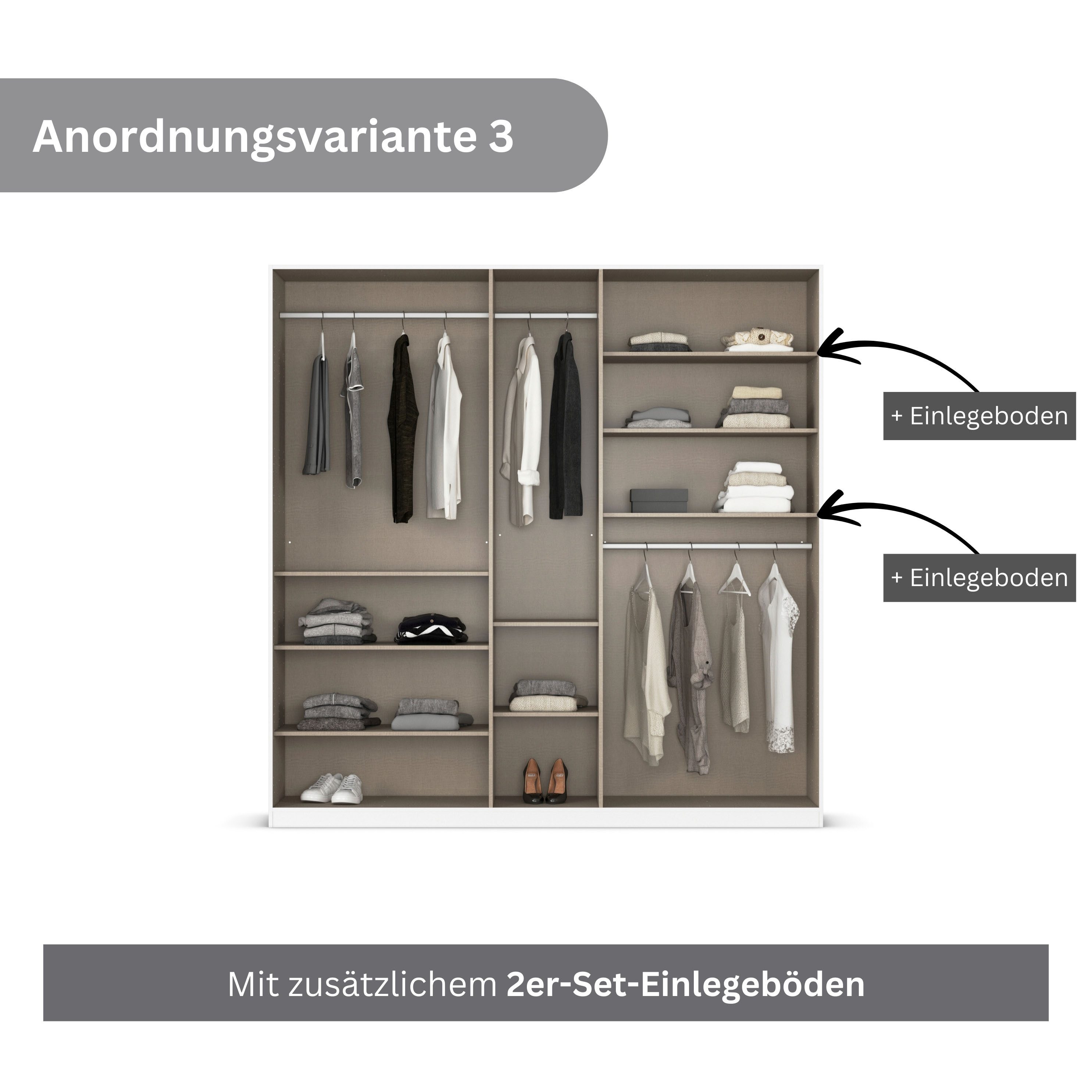 rauch Draaideurkast Kleiderschrank Schrank Garderobe AGORDO TOPSELLER Schlafzimmer doordachte binnenuitrusting, in 6 breedtes en 2 hoogtes made in germany
