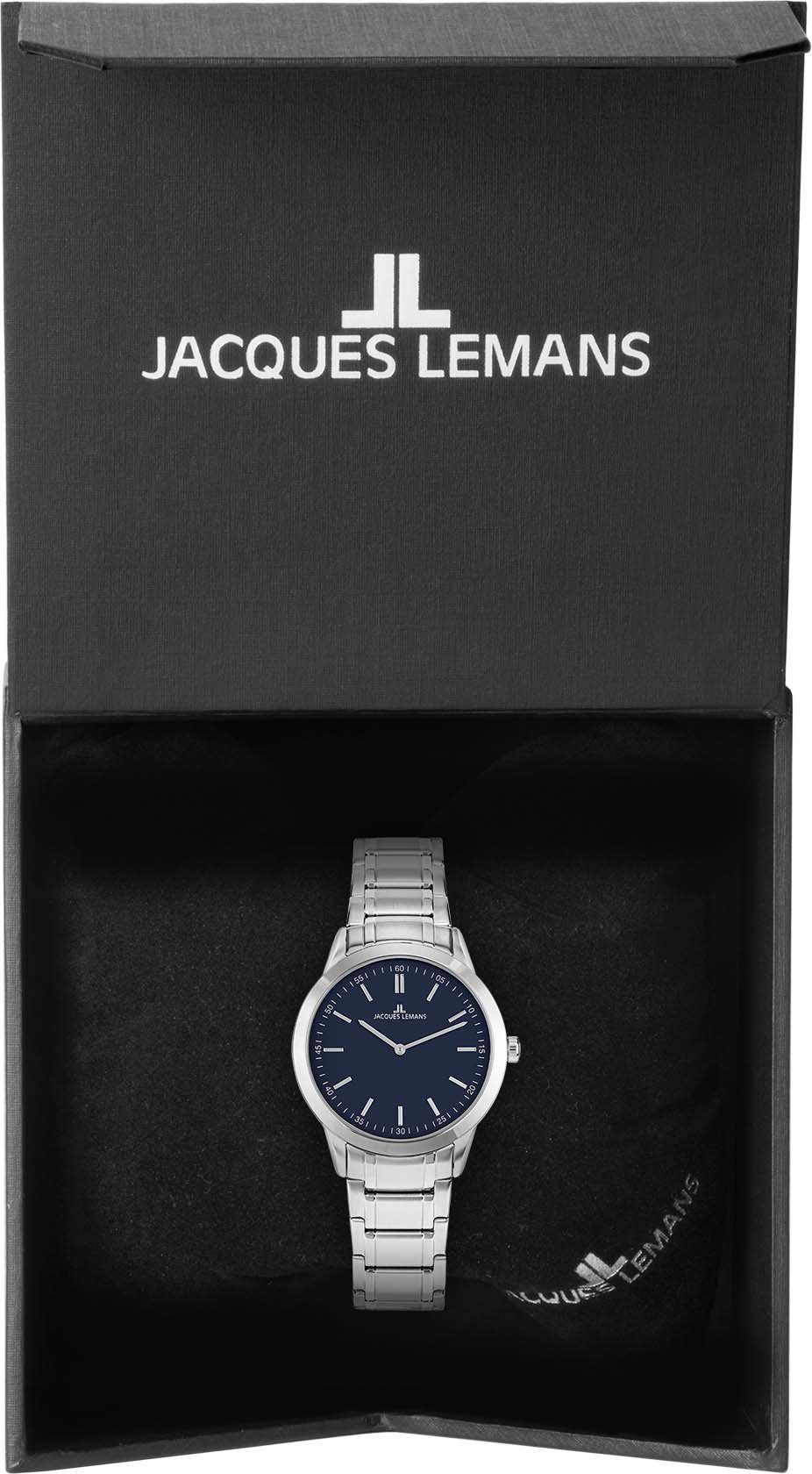 Jacques Lemans Kwartshorloge Sydney, 1-2097C Polshorloge, dameshorloge, gehard crystexglas, roestvrijstalen armband