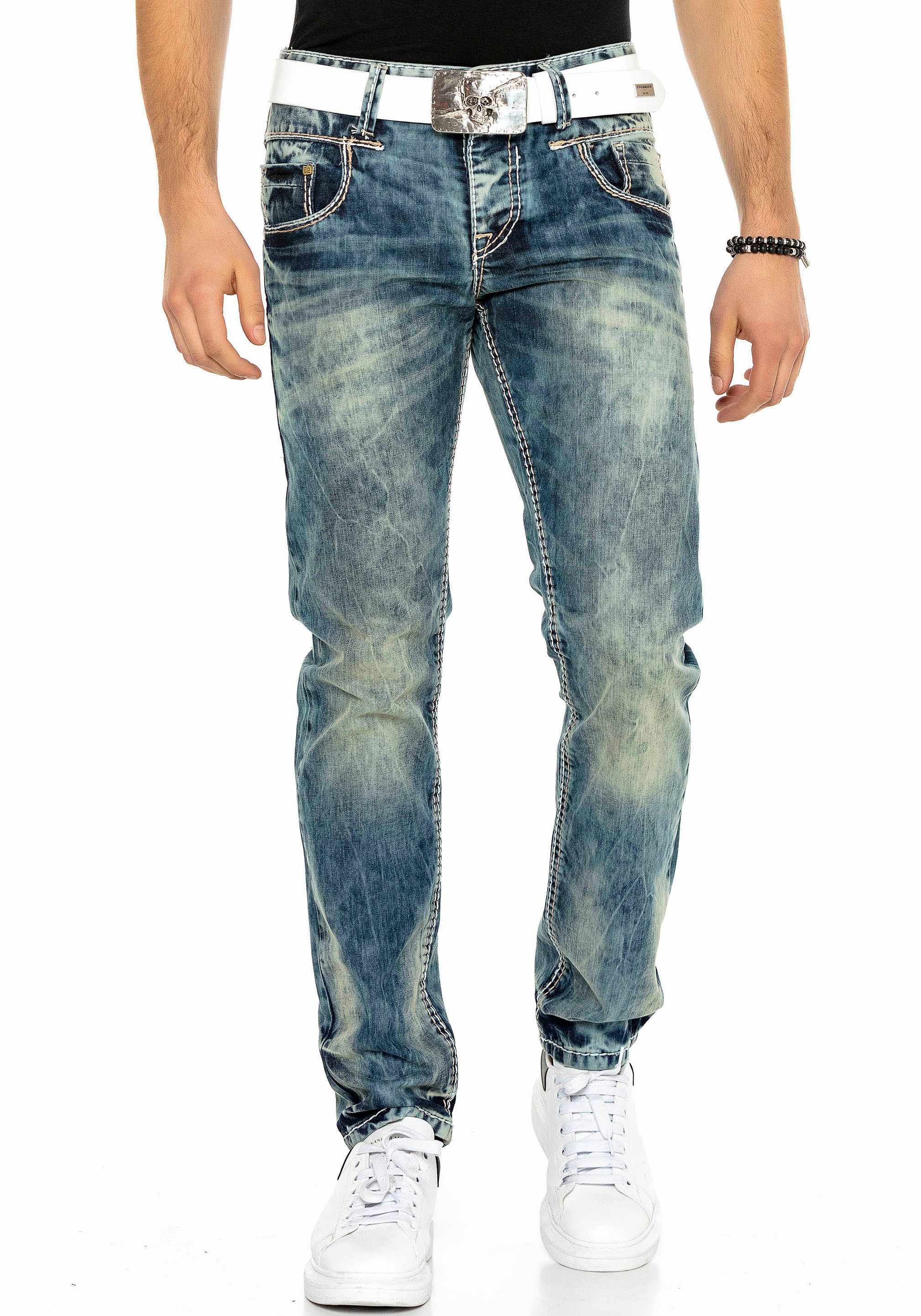 Cipo & Baxx 5-pocket jeans heren slim fit jeans maat 38 blauw