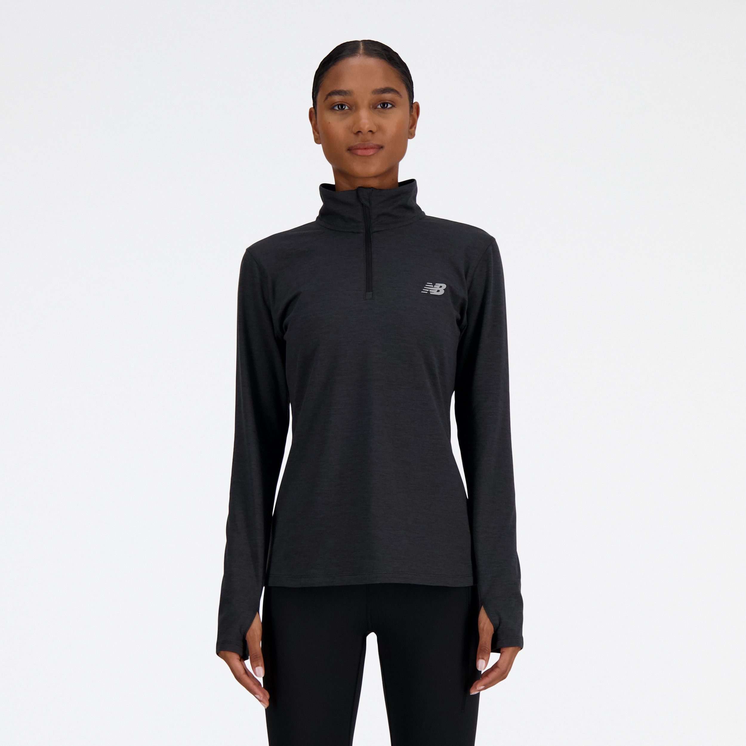 New Balance Runningshirt Sport Essentialspace Dye Quarter Zip PINK TAFFY