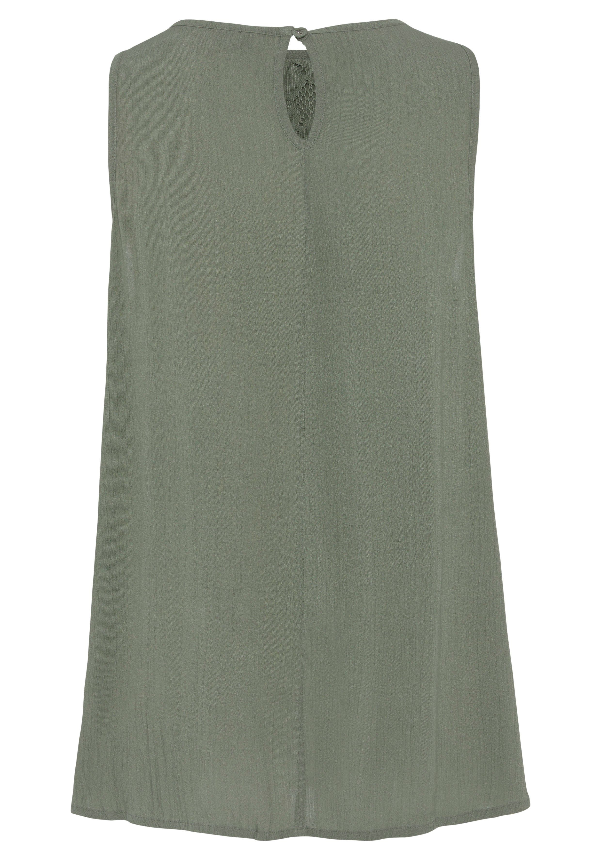 Buffalo Crêpe-blouse met kanten inzetstuk, blouse, boho stijl