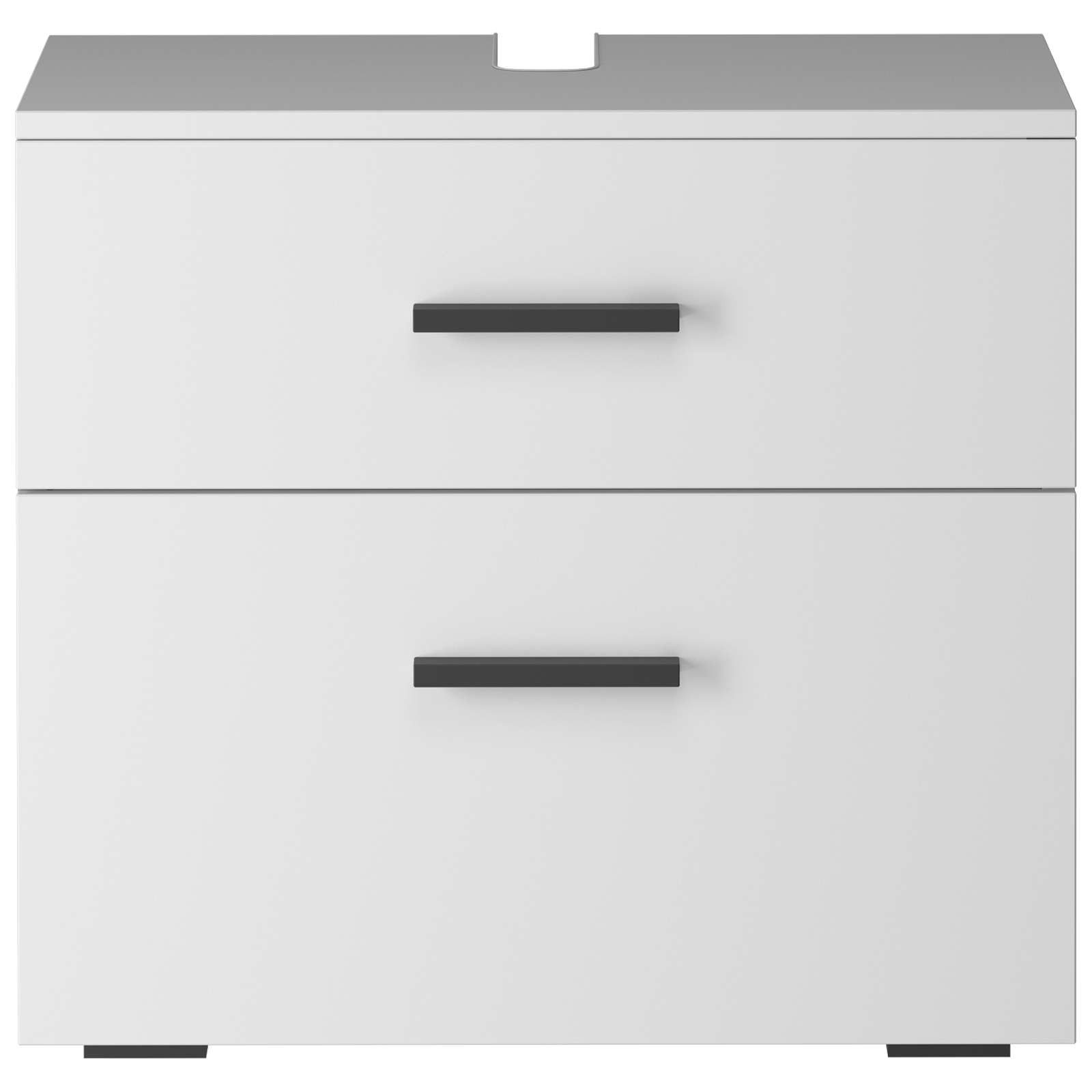 INOSIGN Wastafelonderkast Skara met klep en lade, zwarte grepen, breedte 60 cm, hoogte 55 cm
