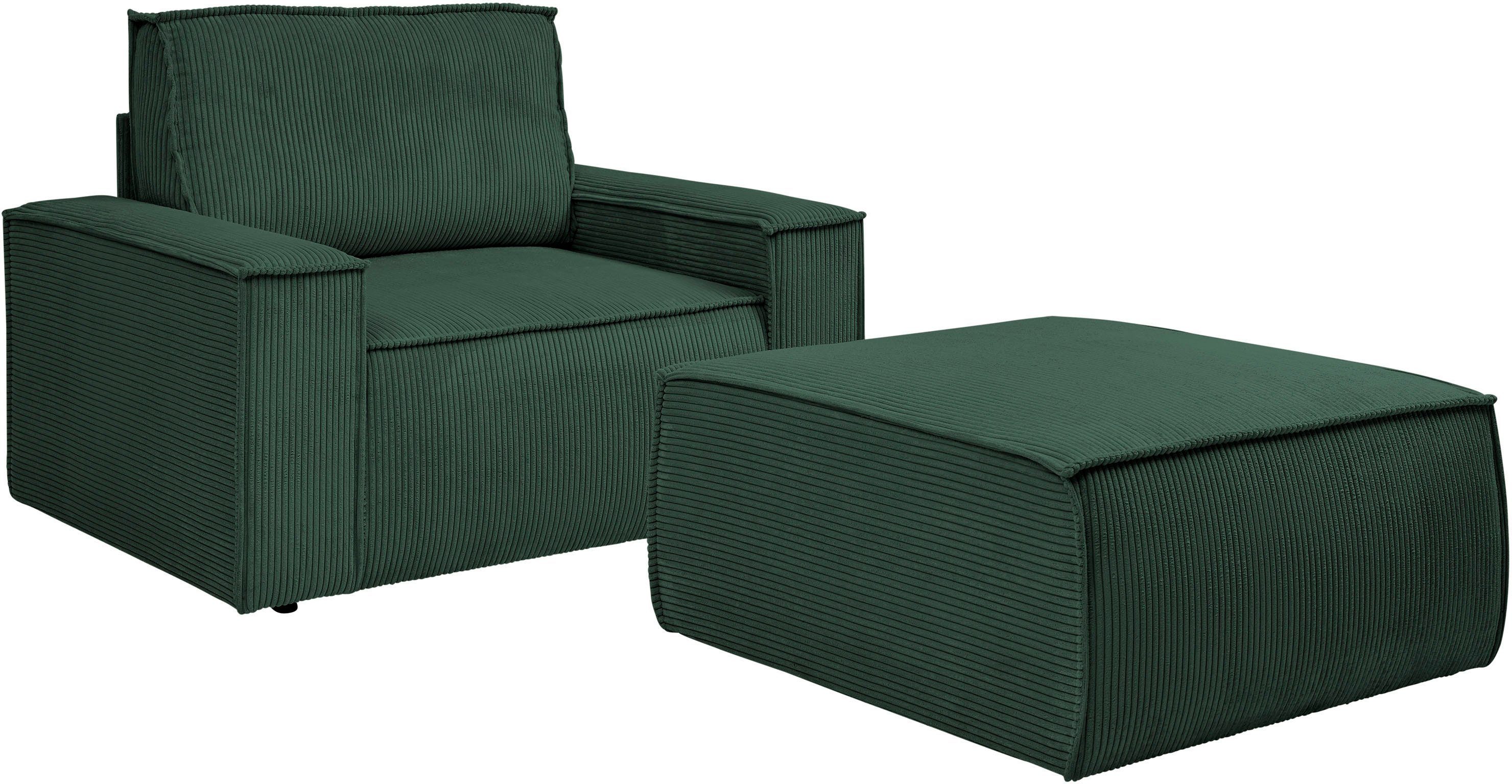 Home affaire Fauteuil Sherwood Loveseat en hocker als set, passend bij de bekleding-serie SHERWOOD