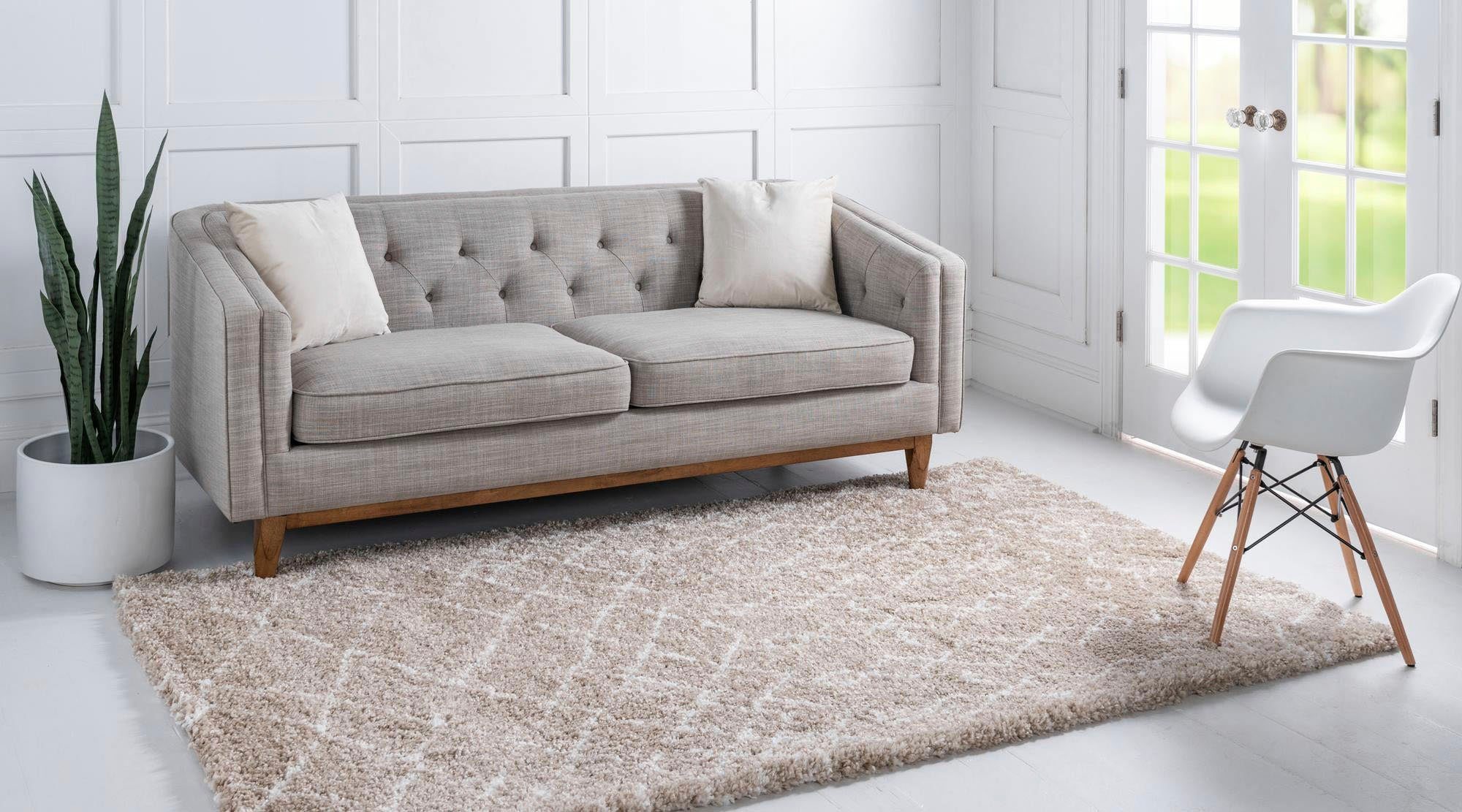 Myflair Möbel & Accessoires Hoogpolig vloerkleed Temara shag voorraadopruiming geweven, scandi design, ideaal in de woonkamer & slaapkamer