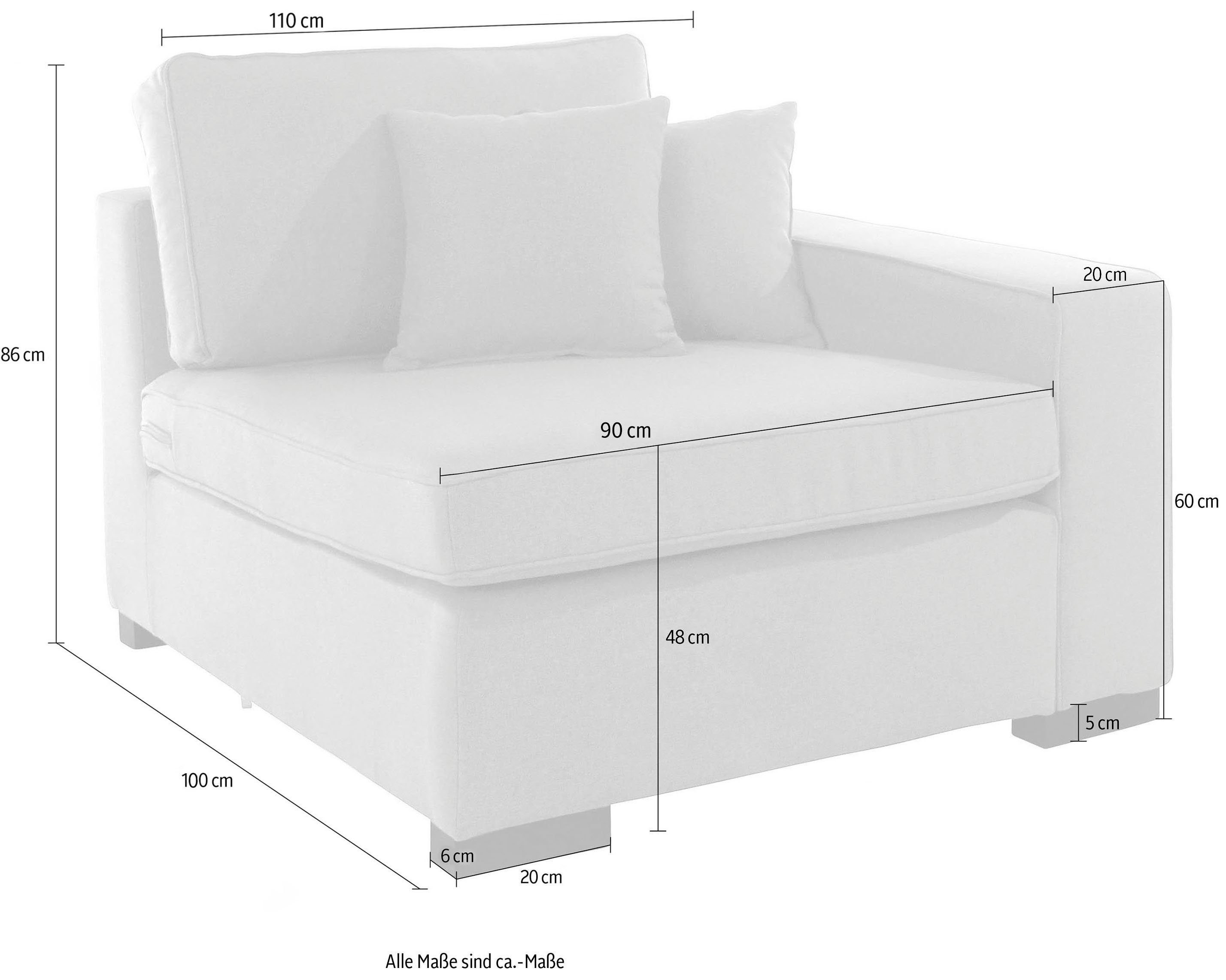 Guido Maria Kretschmer Home&Living Sofaelement Skara Module voor zelf samenstellen, in vele stofkwaliteiten