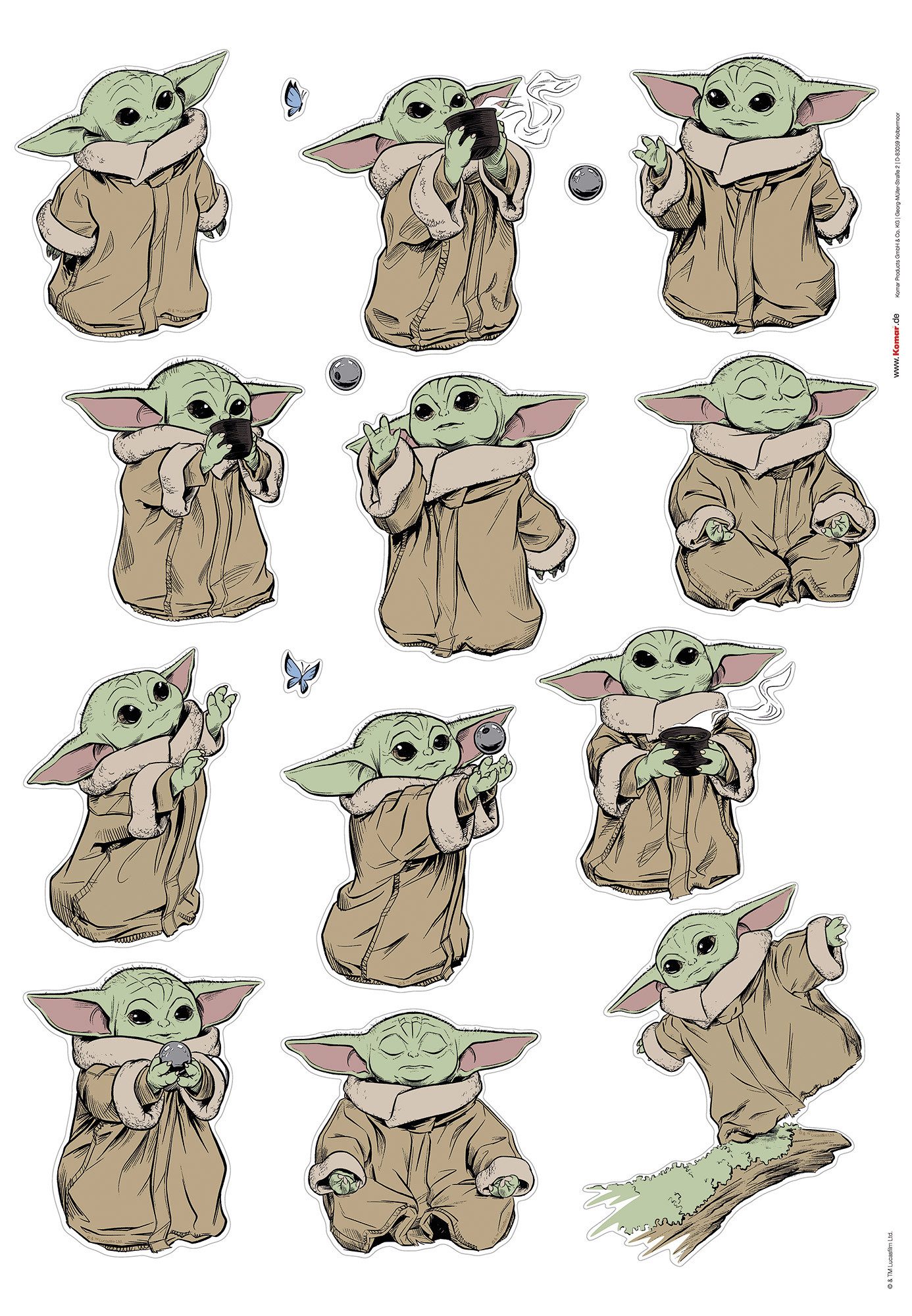 Komar Wandfolie Star Wars The Mandalorian Grogu The Cutest (1 stuk)