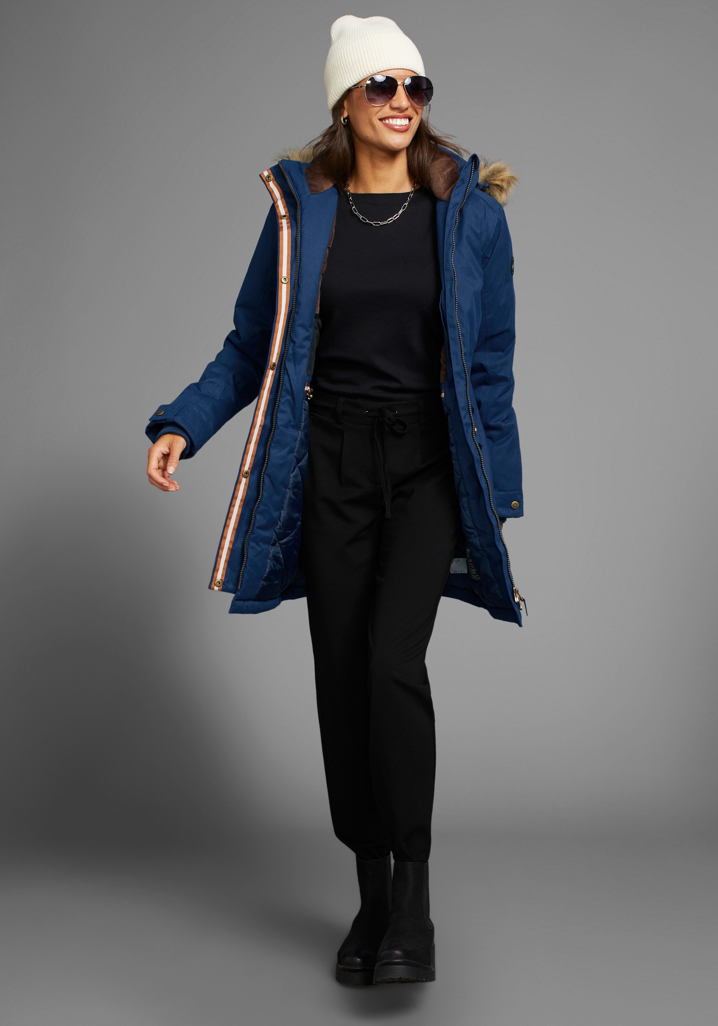 Polarino Functionele parka Ademend, winddicht en waterdicht. Warm gewatteerd.