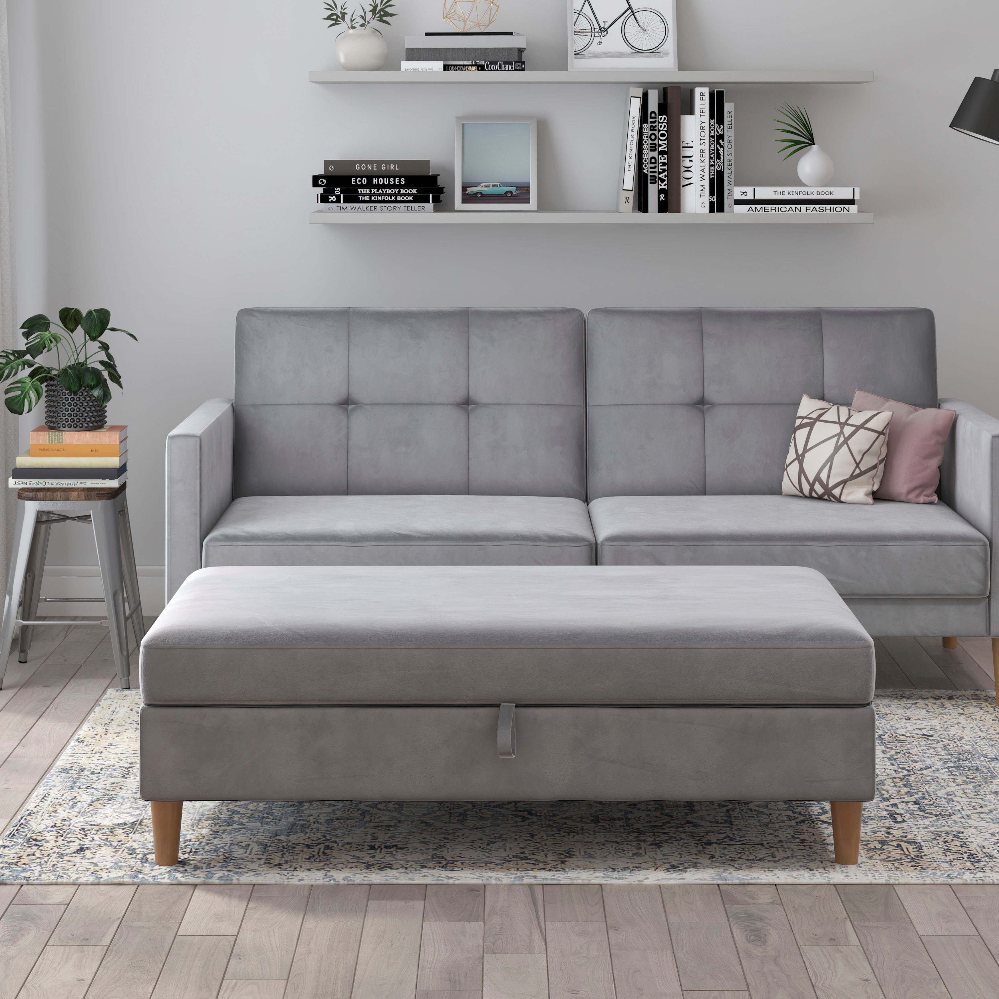 Dorel Home Hocker met bergruimte Lilly met bergruimte, vrij in ruimte plaatsbaar, zithoogte 43 cm (1 stuk)