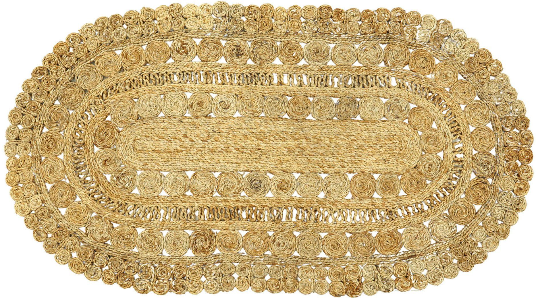 carpetfine Sisalkleed Jutetapijt Finn natuurlijk plantaardig materiaal met de hand geweven, boho stijl
