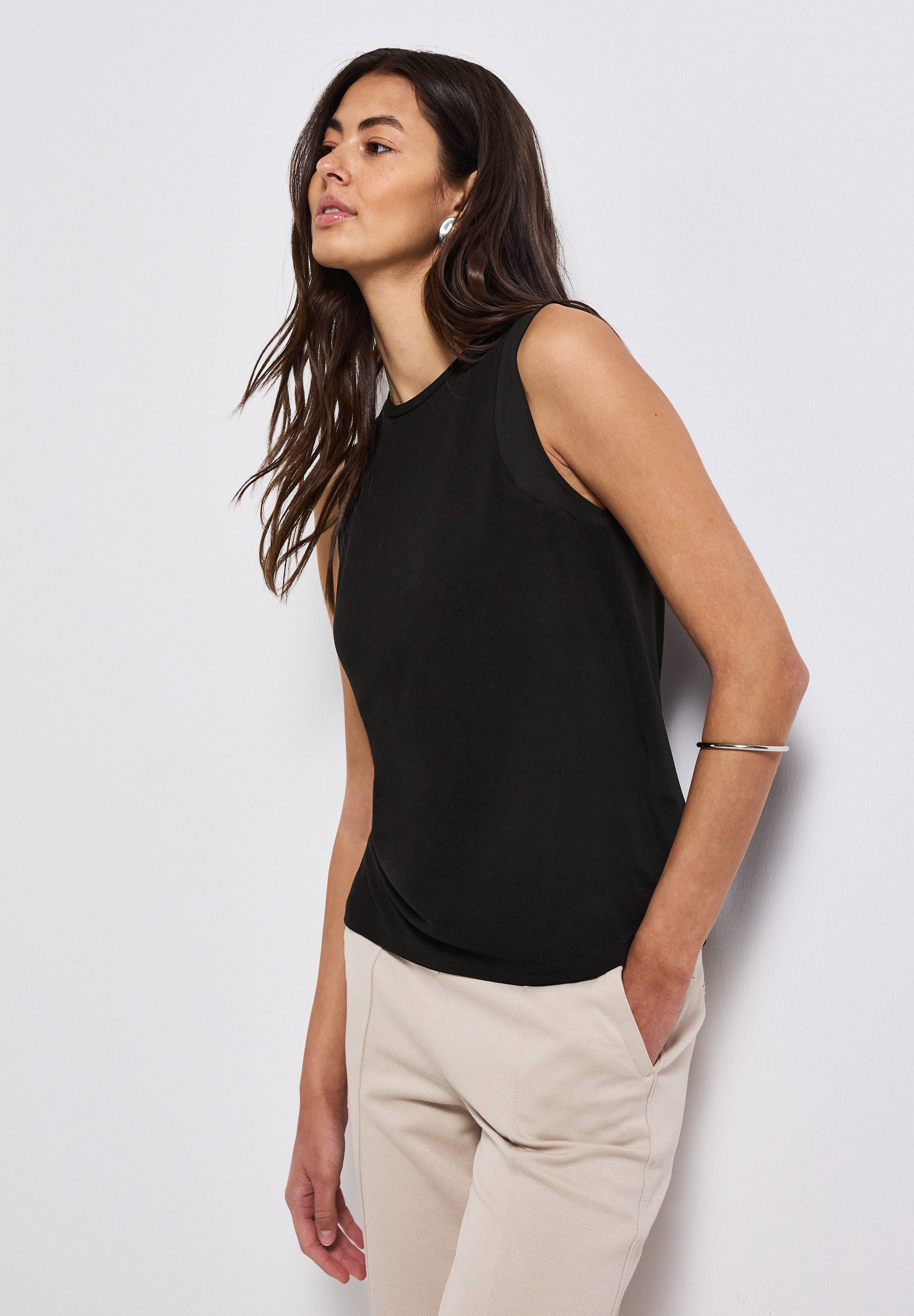 STREET ONE Top met chiffondetails