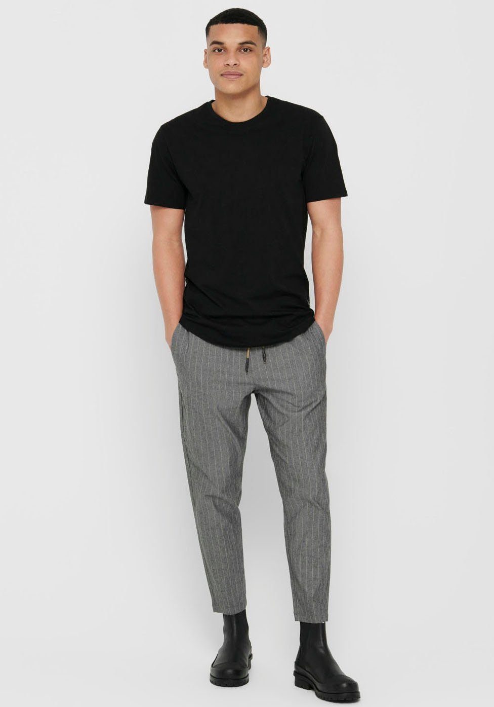 ONLY & SONS Shirt met ronde hals ONSMATT LONGY TEE