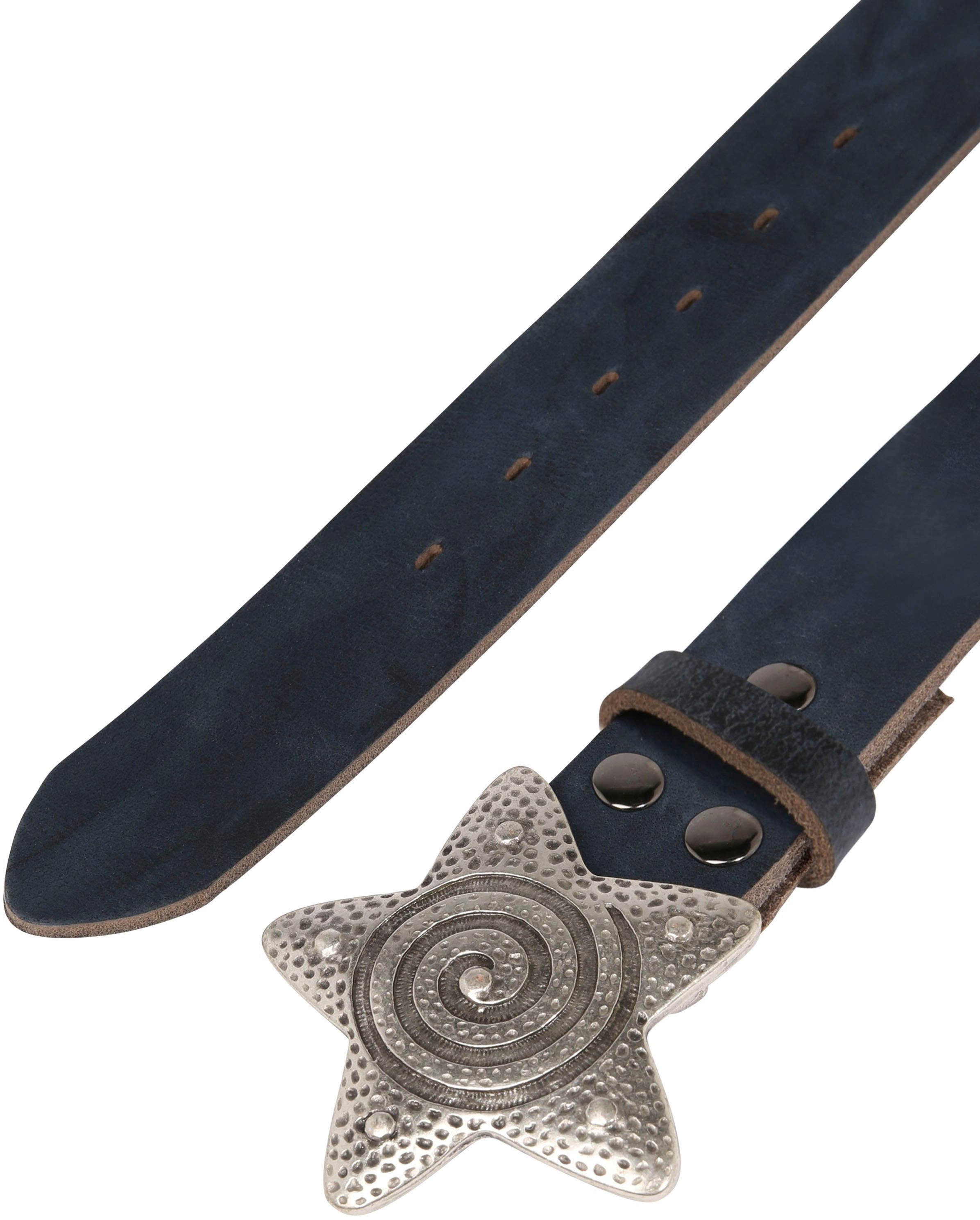 RETTUNGSRING by showroom 019° Leren riem met gesmede ster-spanning