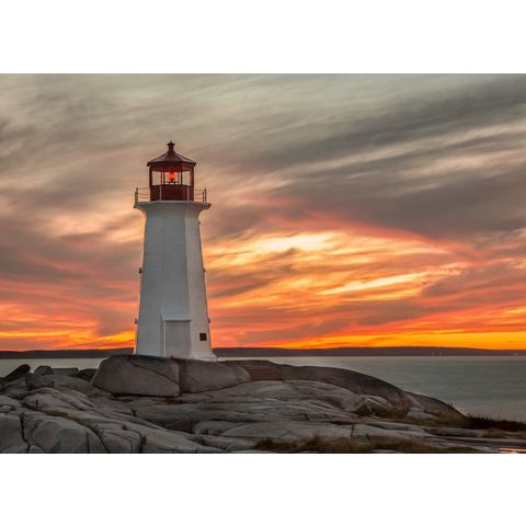 BMD fotobehang Lighthouse Peggy Cove Sunset