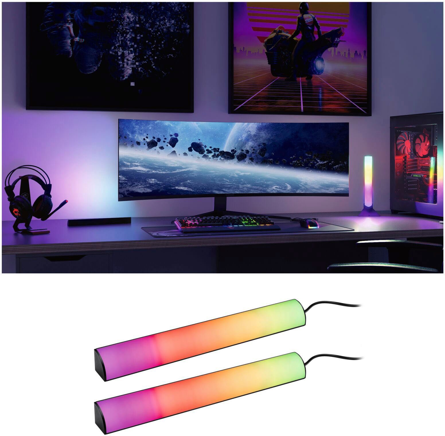 Paulmann Led-strepen EntertainLED Lightbar Dynamic Rainbow RGB 30x30mm 2x0,6W 2x24lm (1 stuk)