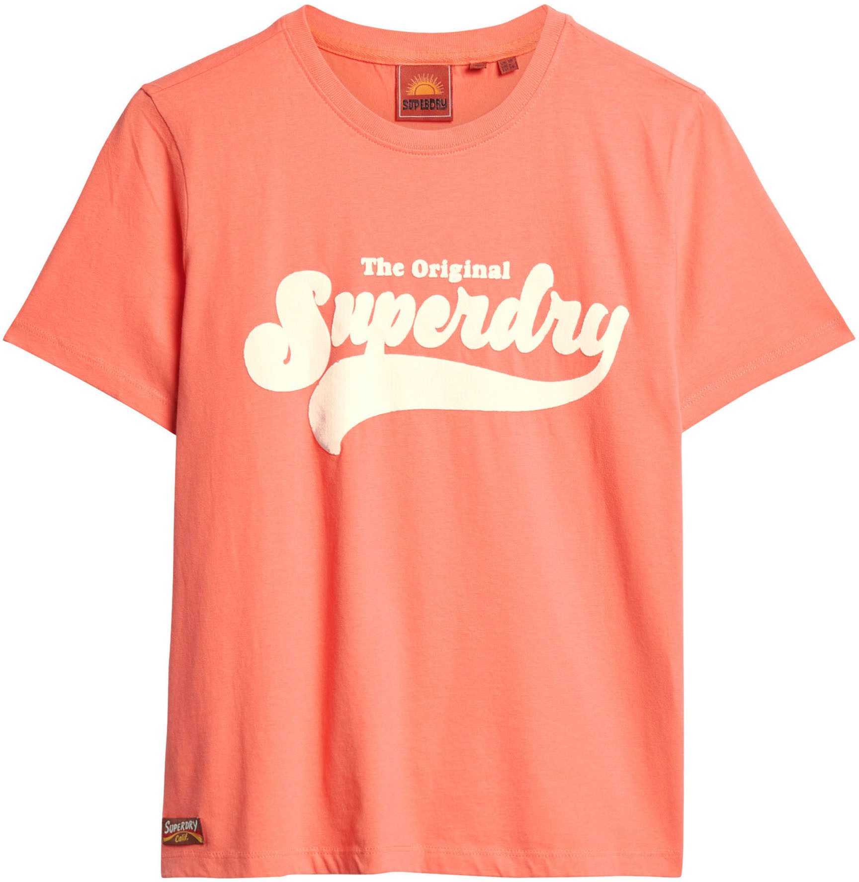 Superdry Shirt met print RETRO FLOCK RELAXED T SHIRT