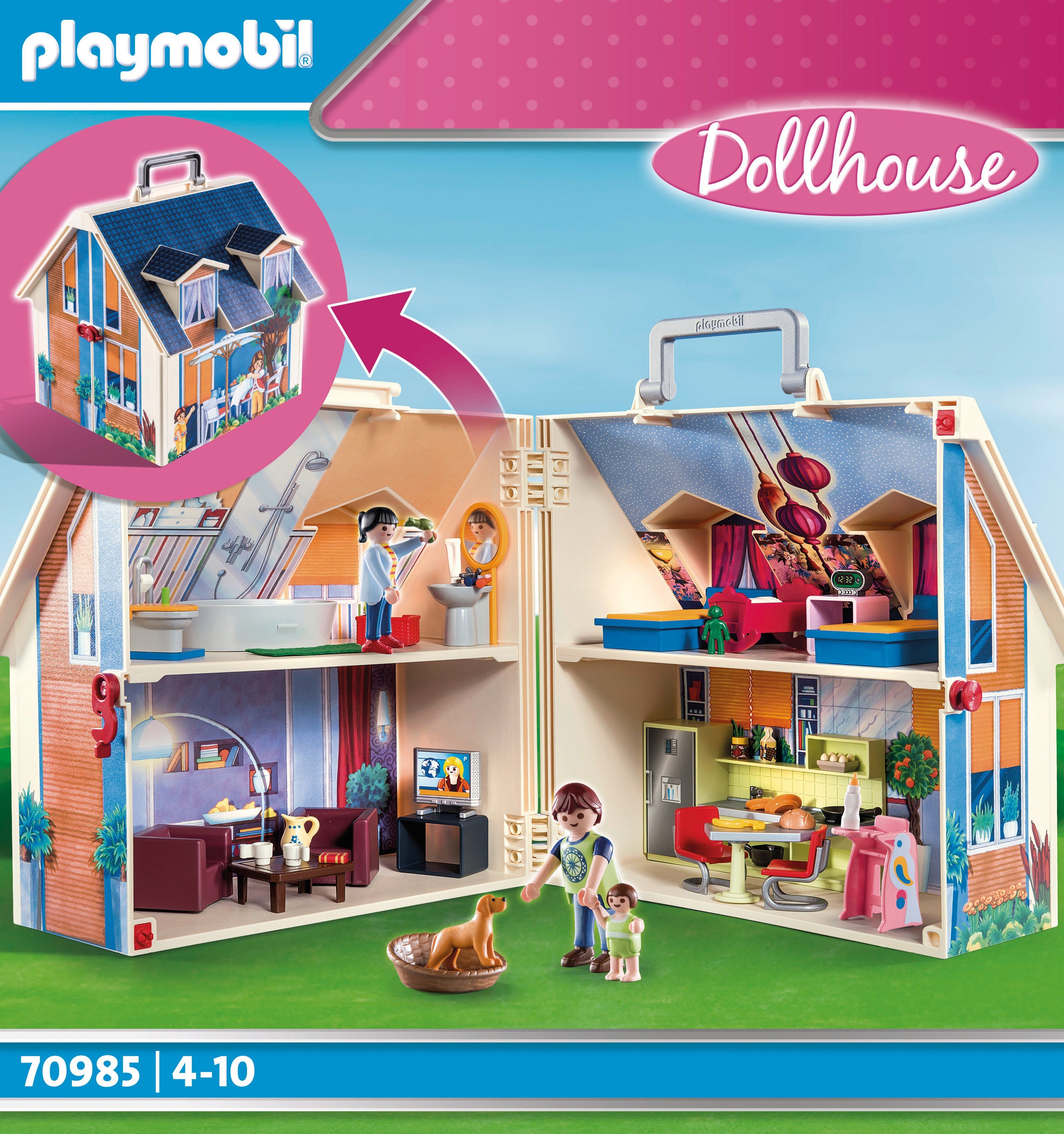 Playmobil® Constructie-speelset Meeneem poppenhuis (70985), Dollhouse (64-delig)