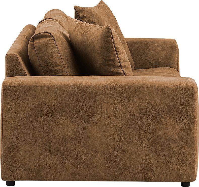 andas 3-zitsbank SLEETLAND XXL in fluweel of vintage lederlook